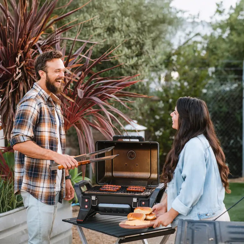 Slim-Fold Compact Camp Table 25 - Choice 214 - Slim-Fold Outdoor Cook Station with Storage Shelves Detail