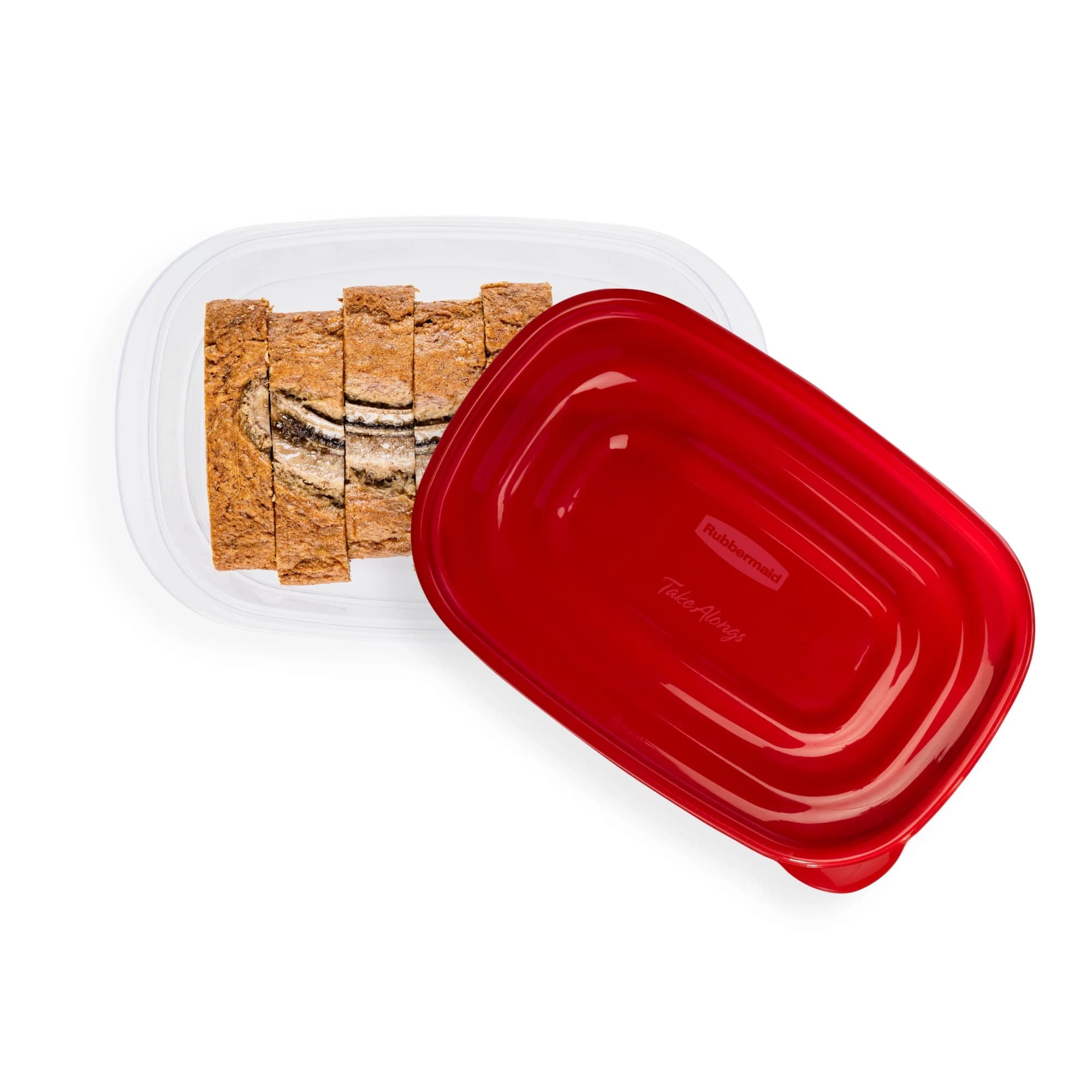 Playful Geometric 8 Cups, 2 Packs, Red, Plastic Deep Rectangle Food Storage Containers - Deliciously Soft Cupcake Sensory Glob Detail