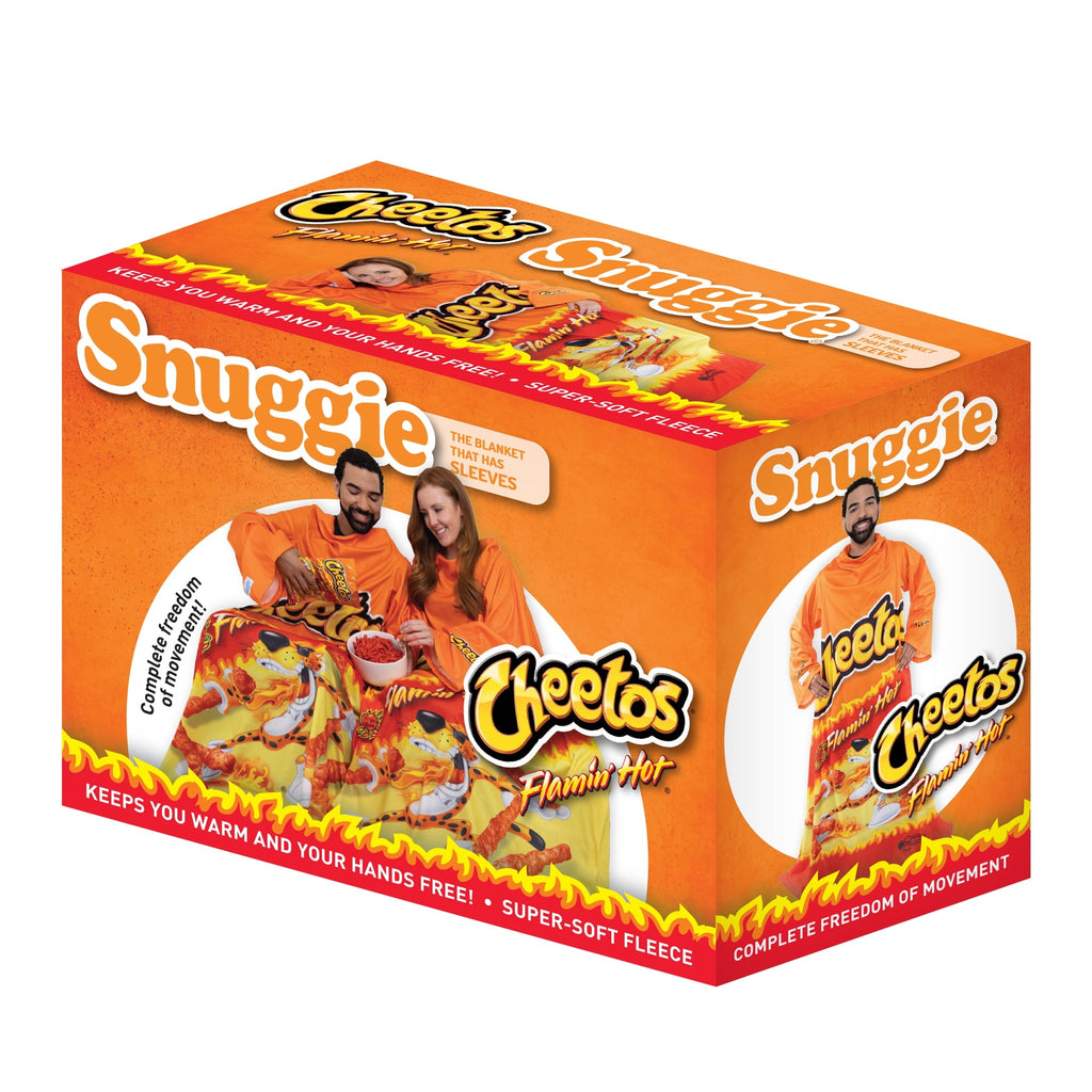 Reversible Sherpa Cheetos Flaming Hot Wearable Blanket - Luxury Knitted Decorative Throw Blanket with Fringes Detail