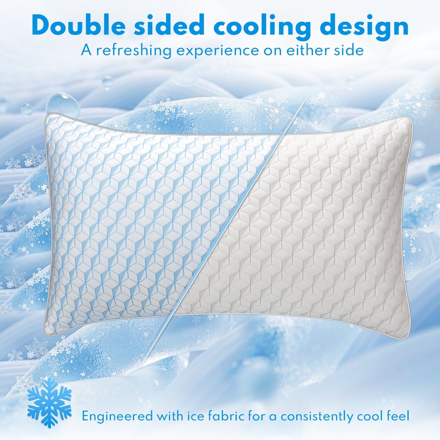 Orthopedic Support Bed Pillows, Pillows for Bed Queen Size 2 Pack, Premium Down Alternative Luxury Hotel Pillows Set of 2, Cooling Pillo... - Orthopedic Shredded Foam Bed Pillow Set Detail