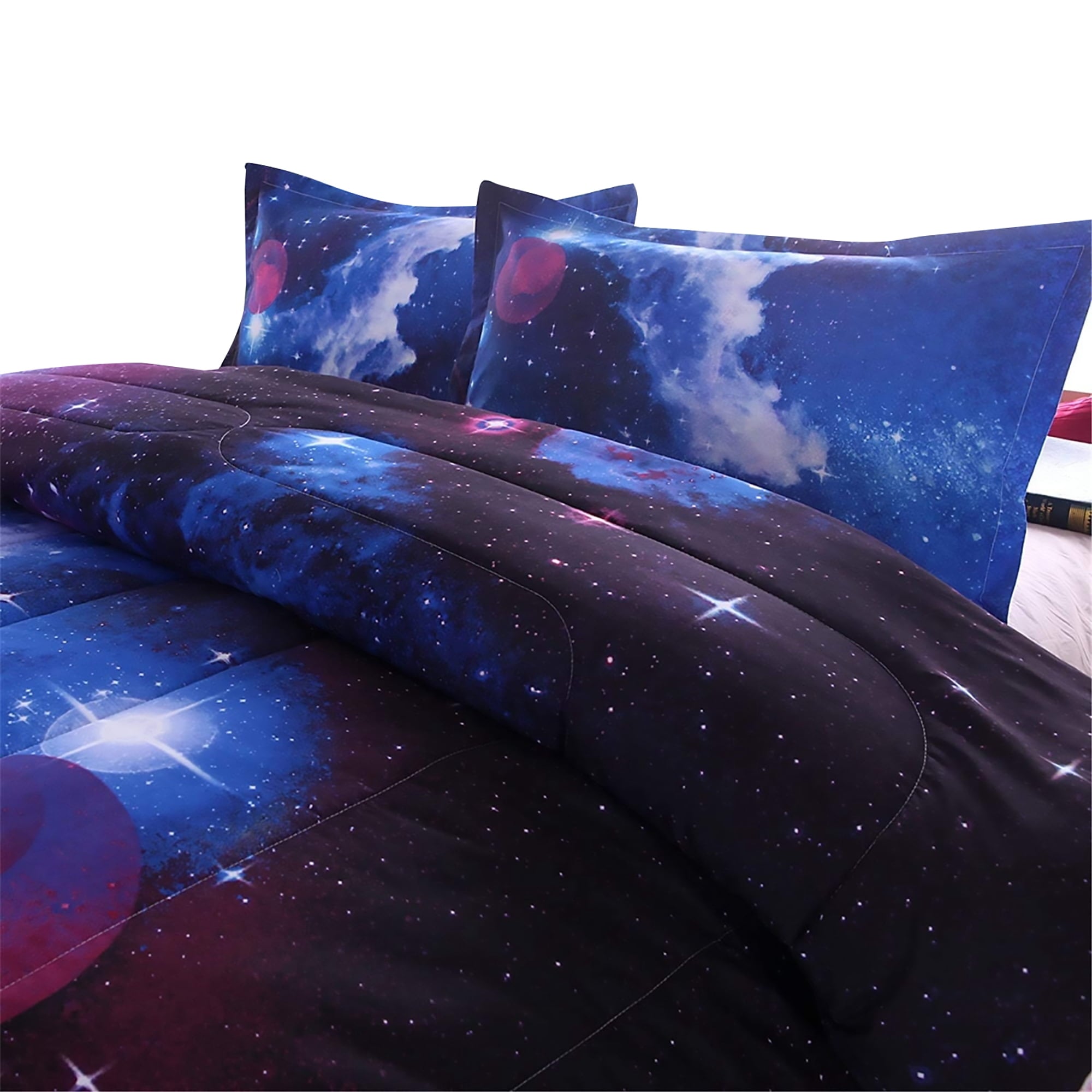 Hypoallergenic Cloud Galaxy Bedding Sets Outer Space Comforter 3D Printed Space Quilt Set Full Size for Kids Blue - Hypoallergenic Ultra-Fluffy Quilt for Winter Detail