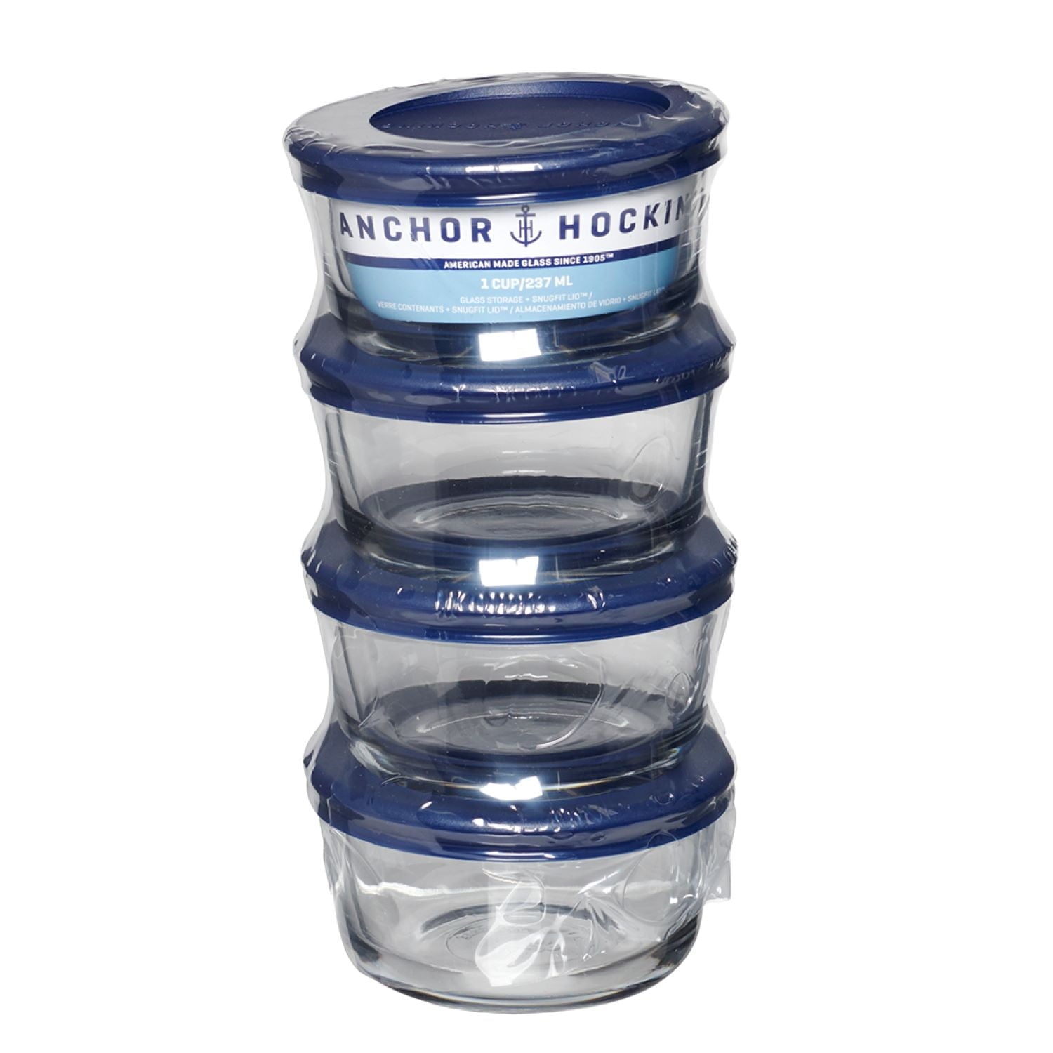 Sweet Treat Shaped Glass Food Storage Containers with Lids, 1 Cup Round, Set of 4 - Playful Star & Heart Shaped Geometric NeeDoh Detail