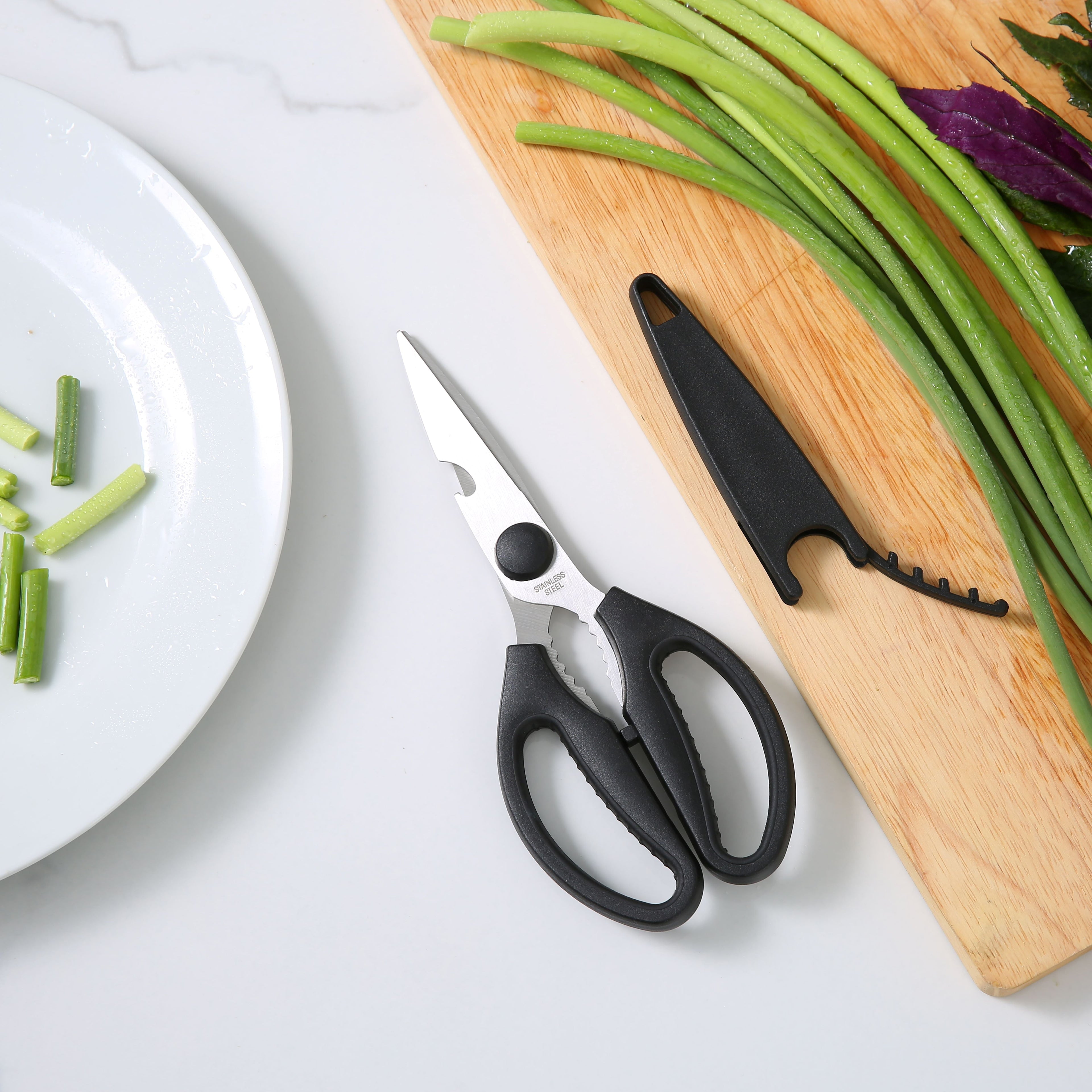 Time-Saving Stainless Steel Multi-Purpose Kitchen Shears with Grip 1 Each - Kitchen Gadget Tool for Quick Food Prep Detail
