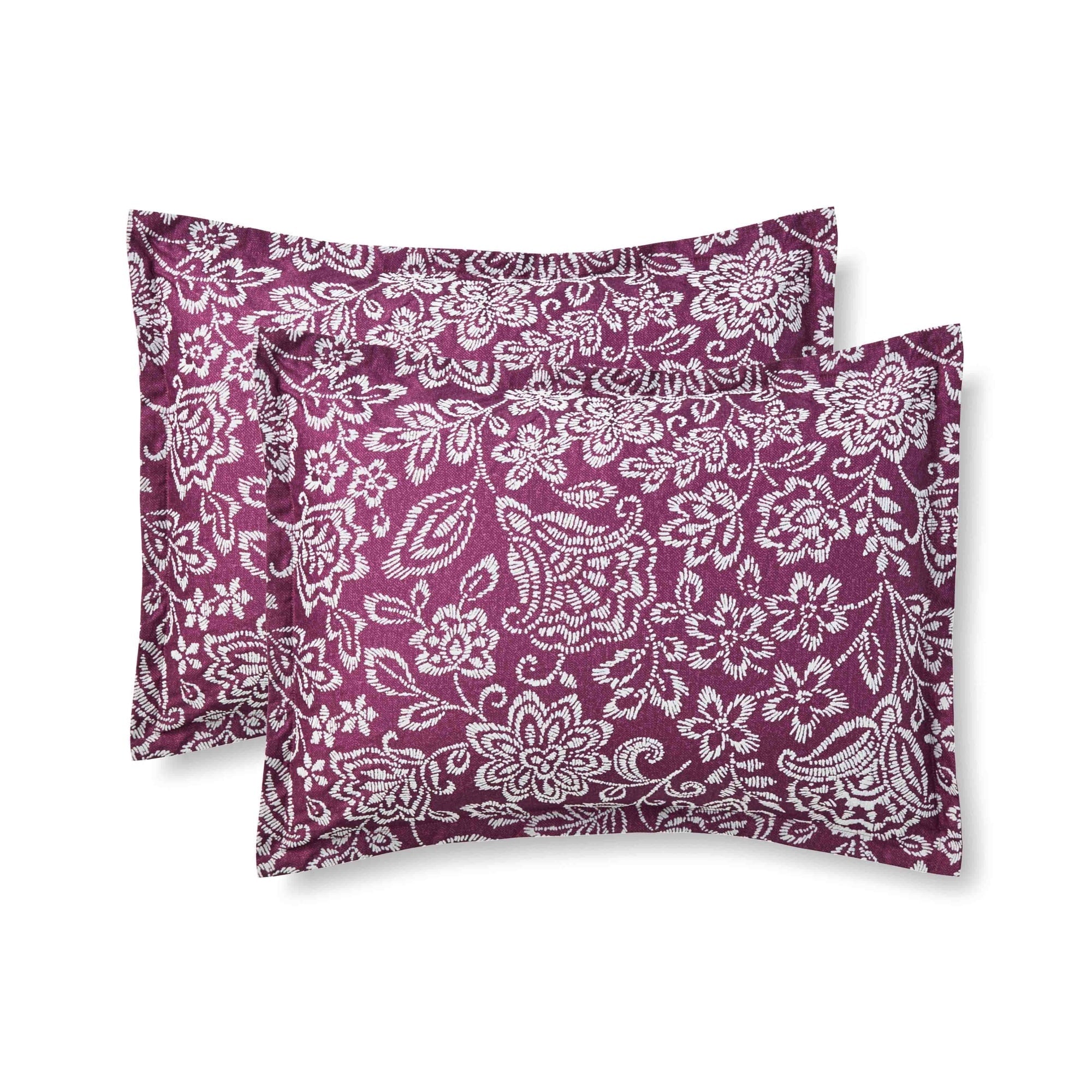 Luxurious Quilted 5-Piece Jacquard Comforter Set with Decor Pillow and Throw Purple Flocking Embroidery Bedding Set, Full/Queen - Hypoallergenic Ultra-Fluffy Quilt for Winter Detail