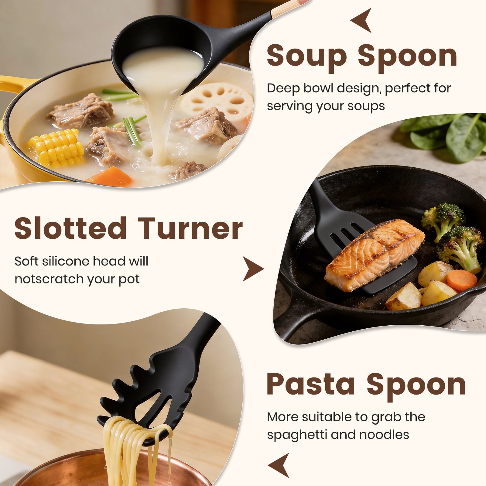Professional Grade Silicone Cooking Utensils Set with Holder, 44 PCS Kitchen Utensils Set, Silicone Kitchen Gadgets Spatulas Set for Non... - Professional Kitchen Tool for Culinary Enthusiasts Detail