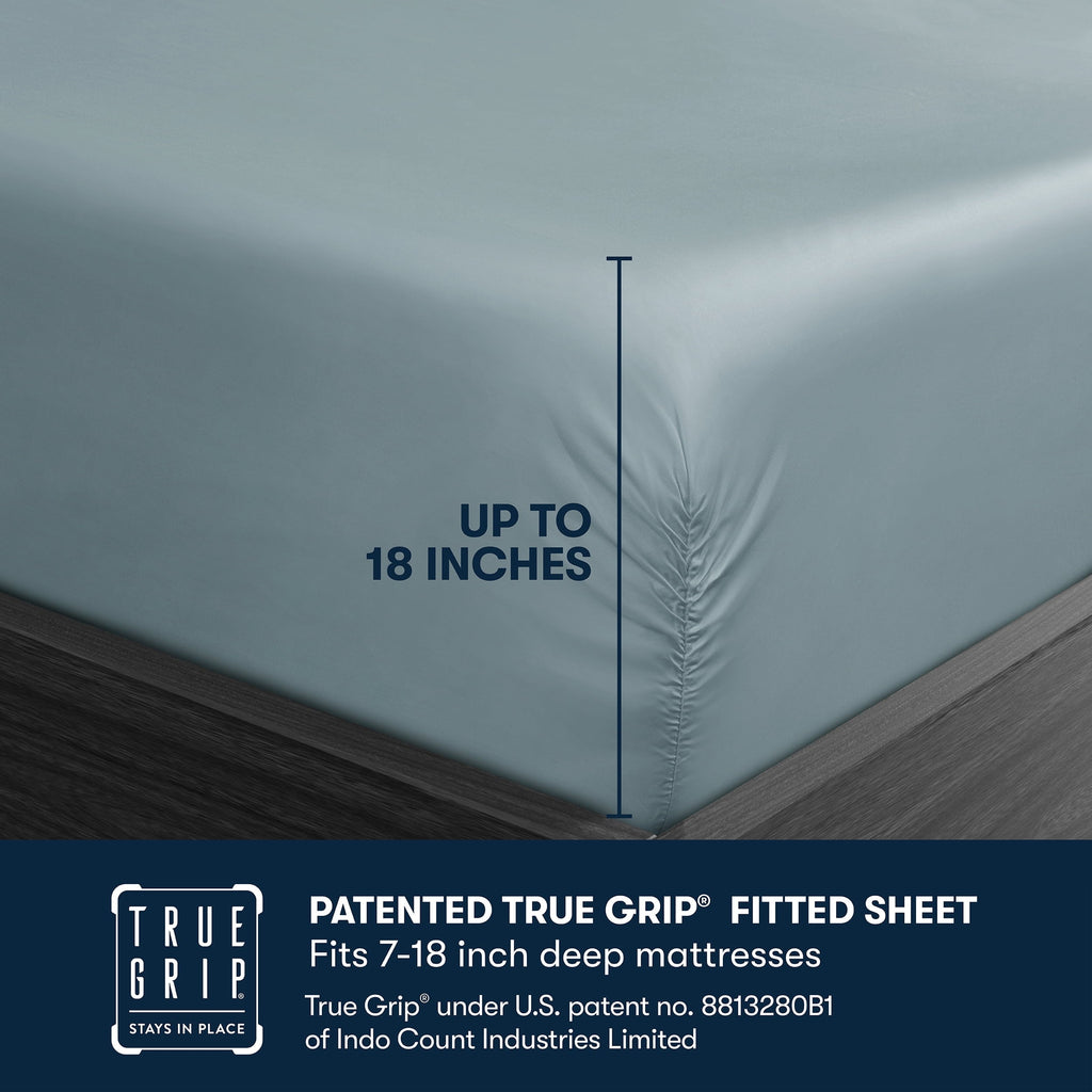 Breathable Luxury 6-Piece 800 Thread Count Lead Cotton Rich Adult Bed Sheet Set, King - Deep Pocket - Breathable Egyptian Cotton Flat & Fitted Sheets Detail