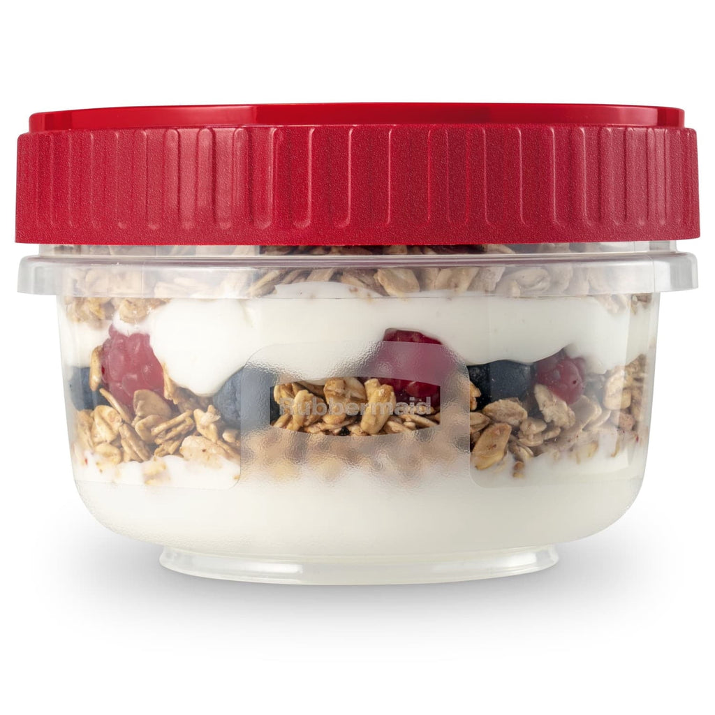 Playful Geometric (3 pack) & Seal 1.6-Cup Food Storage Containers, Ruby Red, 3 pack - Deliciously Soft Cupcake Sensory Glob Detail