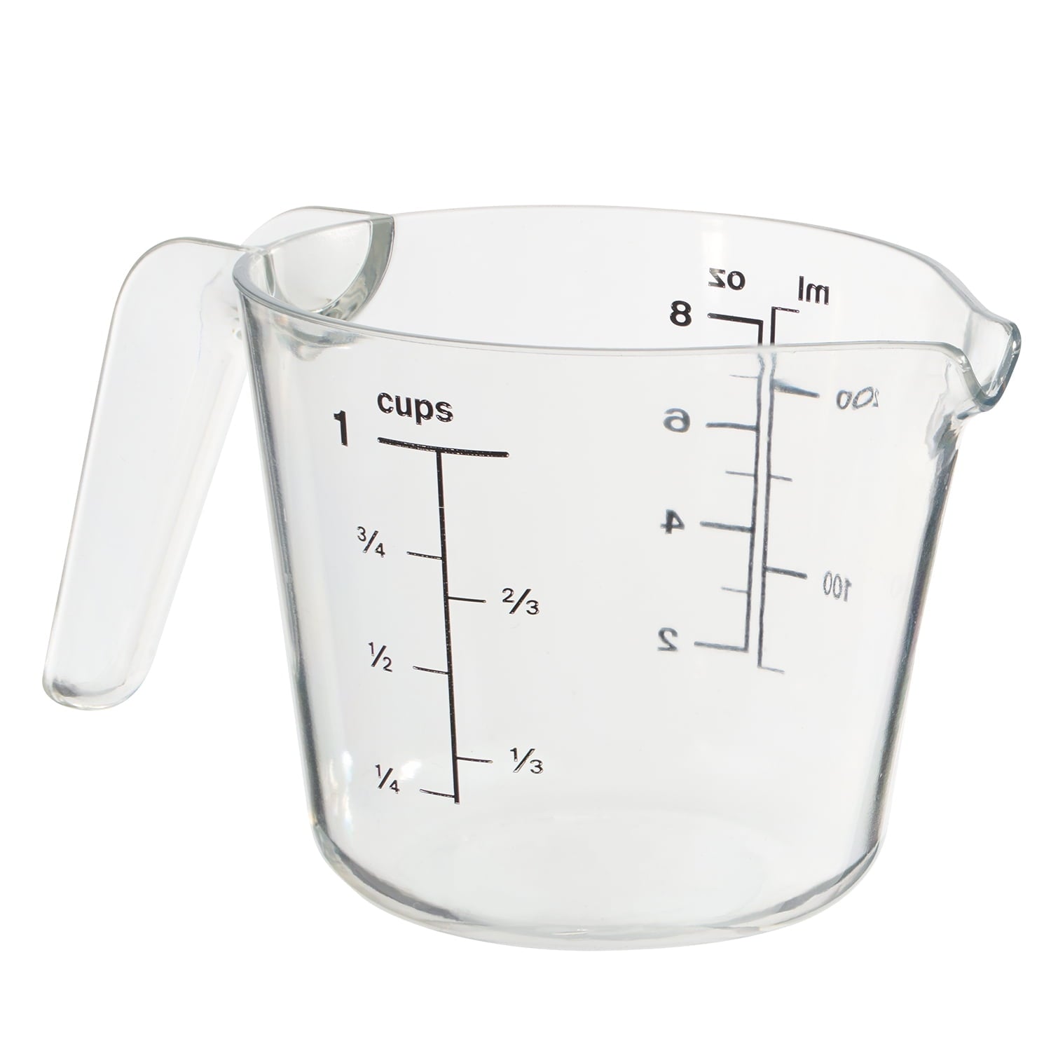 Time-Saving 1 Cup Large Spout Plastic Measuring Cup, Clear - Premium Stainless Steel Garlic Presser & Peeler Detail