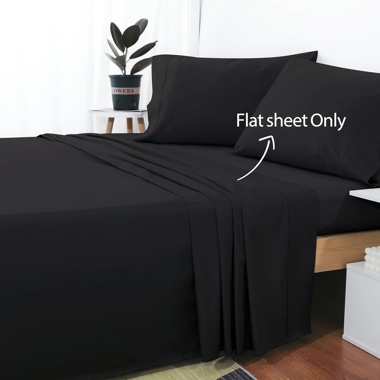 Cooling Sateen Sheet Only, 600 Thread Count 100% Egyptian Top Sheet 1Pcs, Cool & Breathable Bed Sheets Wrinkle, Fade, Stain Resistan... - Cooling Hotel Quality Bedding Sheets and Pillowcases Detail