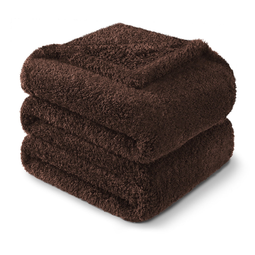 Cozy Fleece Fuzzy Fleece Throw Blanket for Couch Sofa, Lightweight Fluffy Solid Velvet Blanket, 50x60 Inches, Coffee - Lightweight Plush Warm Blanket for All Seasons Detail