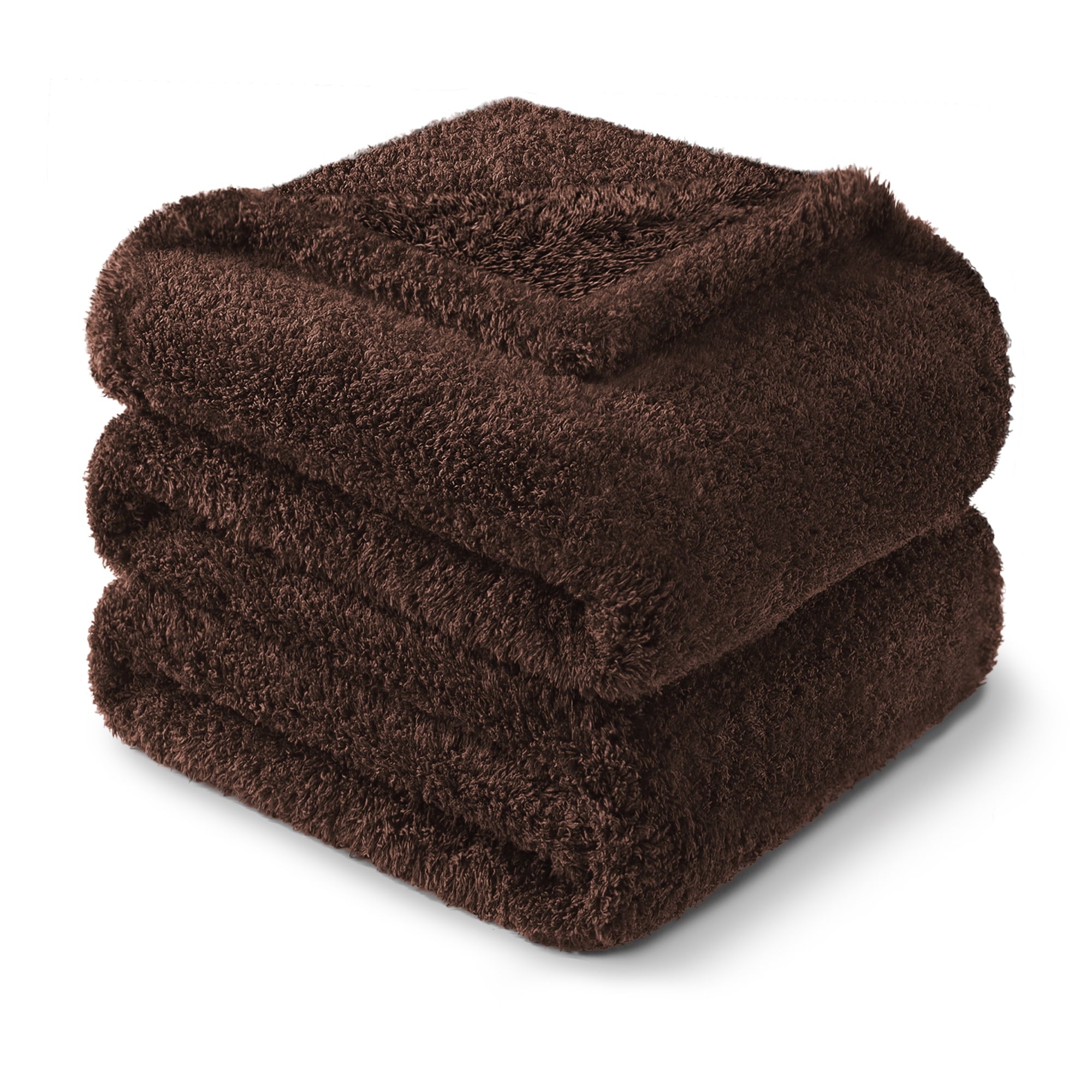 Cozy Fleece Fuzzy Fleece Throw Blanket for Couch Sofa, Lightweight Fluffy Solid Velvet Blanket, 50x60 Inches, Coffee - Lightweight Plush Warm Blanket for All Seasons Detail