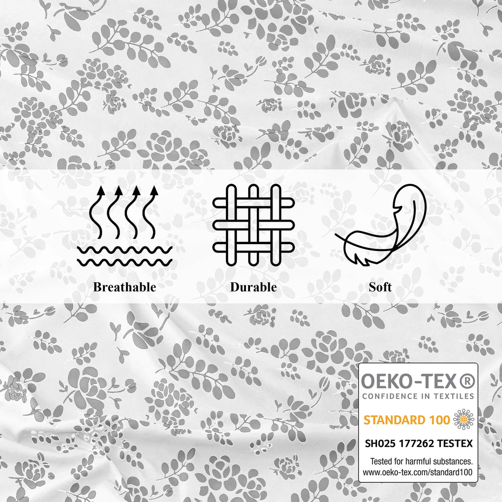 Ultra-Soft Lux Decor Twin Microfiber Bed Sheets - 3 Piece Floral Sheet Set, Soft Breathable Bedding, Wrinlkle Resistant, OEKO-TE... - Luxury Bed Sheet Set with Deep Pockets Detail