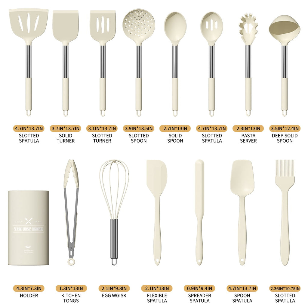 Heavy Duty Silicone Cooking Utensil Set, 30 Pcs Kitchen Utensils Set with Stainless Steel Handle, Food Grade Silicone Spatula Se... - Professional Kitchen Tool for Culinary Enthusiasts Detail