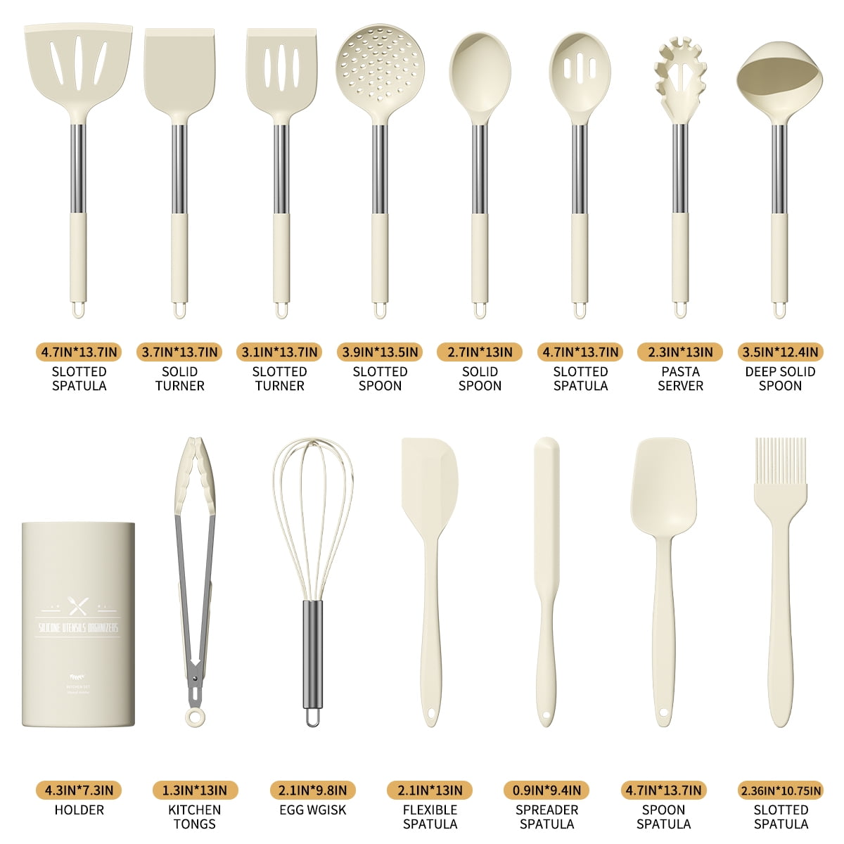 Heavy Duty Silicone Cooking Utensil Set, 30 Pcs Kitchen Utensils Set with Stainless Steel Handle, Food Grade Silicone Spatula Se... - Professional Kitchen Tool for Culinary Enthusiasts Detail