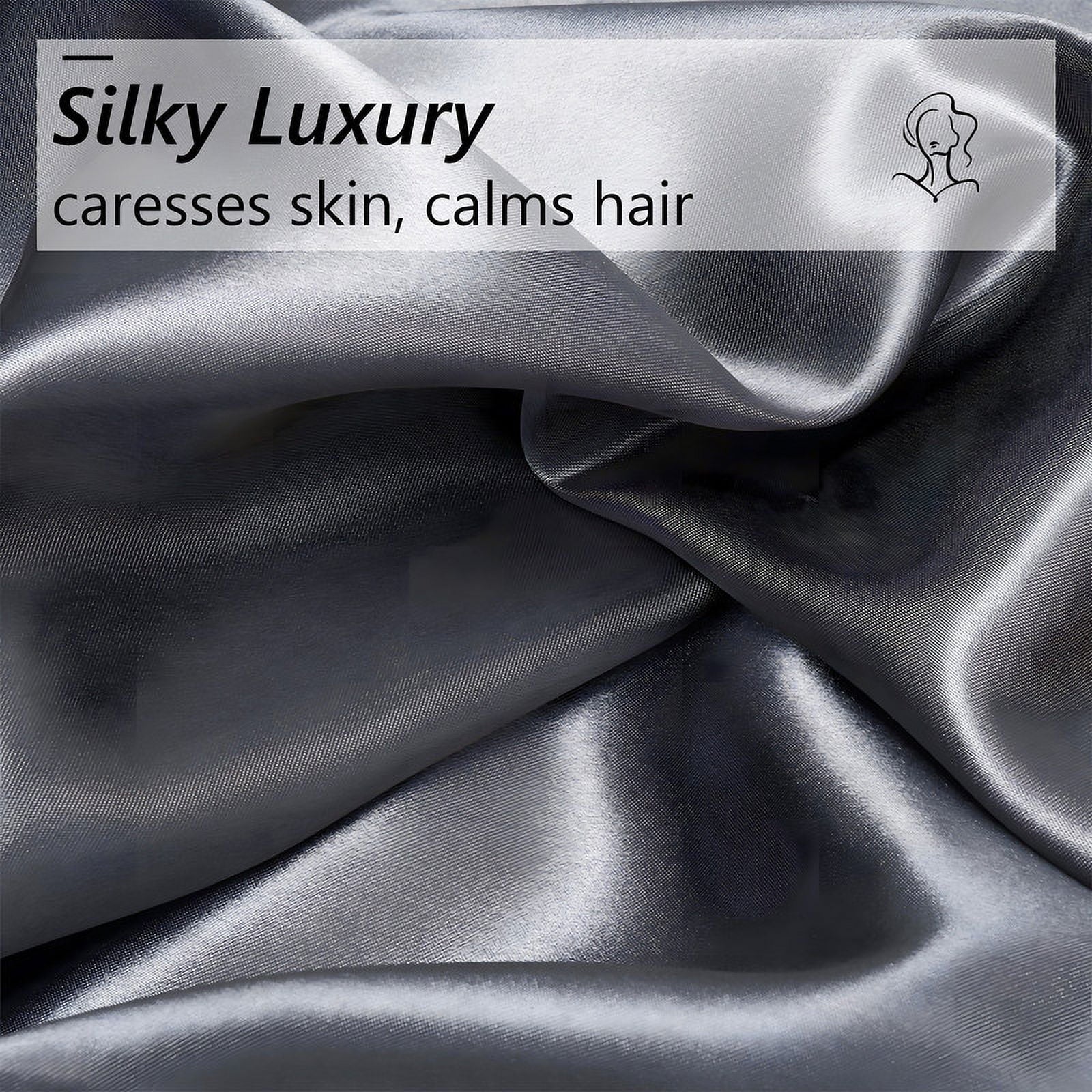 Breathable Luxury Luxury 5-Piece Satin Sheets Twin Silk Sheets Bed Sheet Set Ultra-Silky & Skin-Friendly Deep Pocket Bed Flat Fitted Sheet - Premium Ultra-Soft Pillowcase Pair for Sleeping Detail