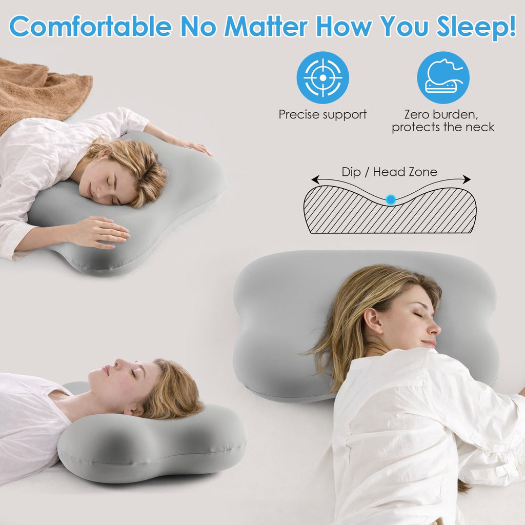 Orthopedic Support Cervical Pillow Orthopedic Cervical Pillow for Neck Pain Relief, Memory Foam Bed Pillow with Pillowcase, Contour Bed ... - Orthopedic Shredded Foam Bed Pillow Set Detail