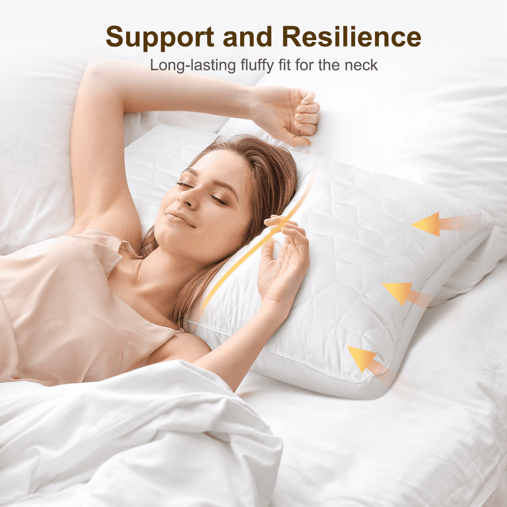 Orthopedic Support Bed Pillows Queen Size Set of 2, Hotel Gusseted Pillows for Sleeping, Alternative to Down Pillows, Soft Supportive & ... - Ergonomic Memory Foam Pillow for Neck Pain Support Detail