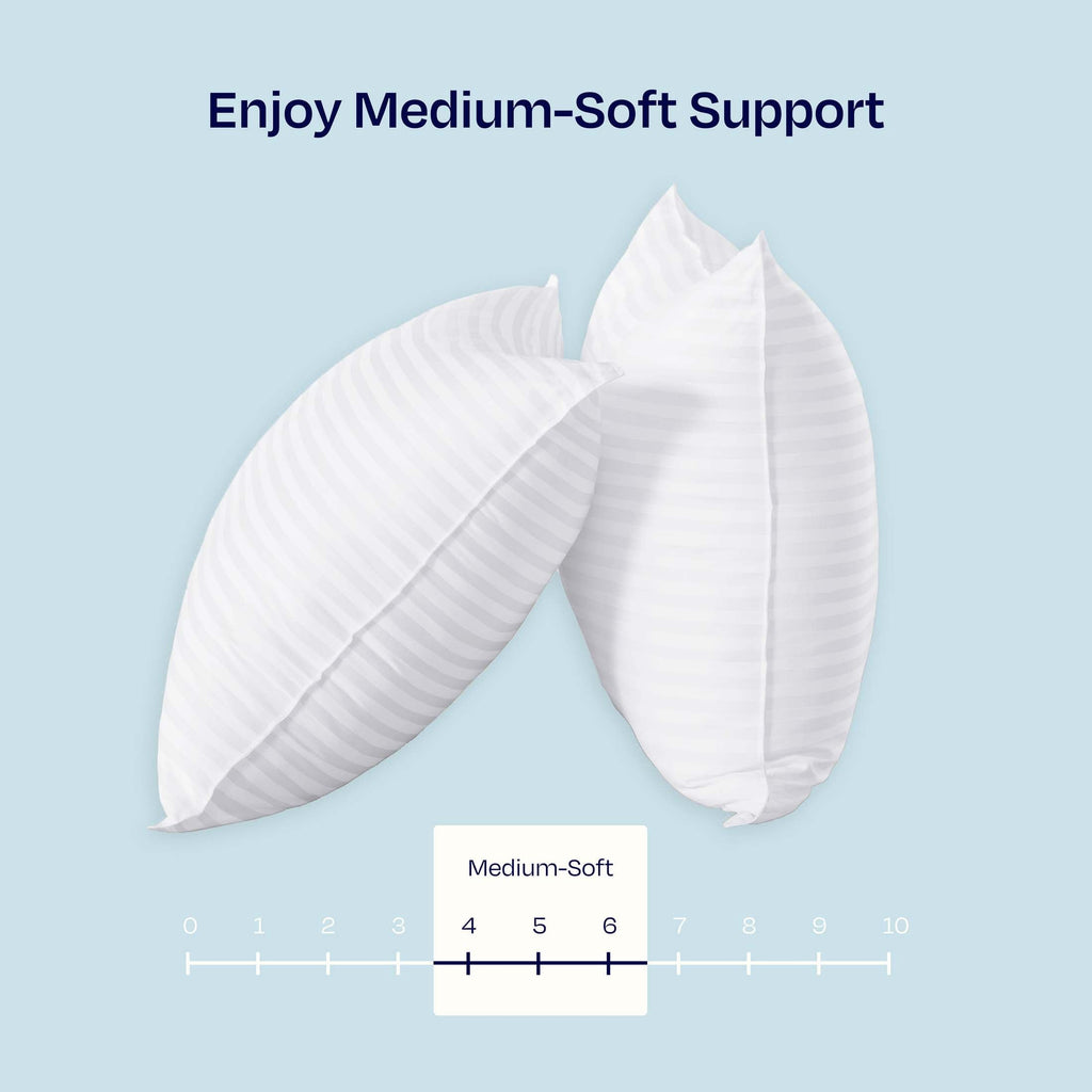 Hotel Collection 2-Pack Comfort Bed Pillows Standard size set of 2 for Sleeping, Pillows, for Back, Stomach or Side Sleepers, 20 x 26 ... - Orthopedic Shredded Foam Bed Pillow Set Detail