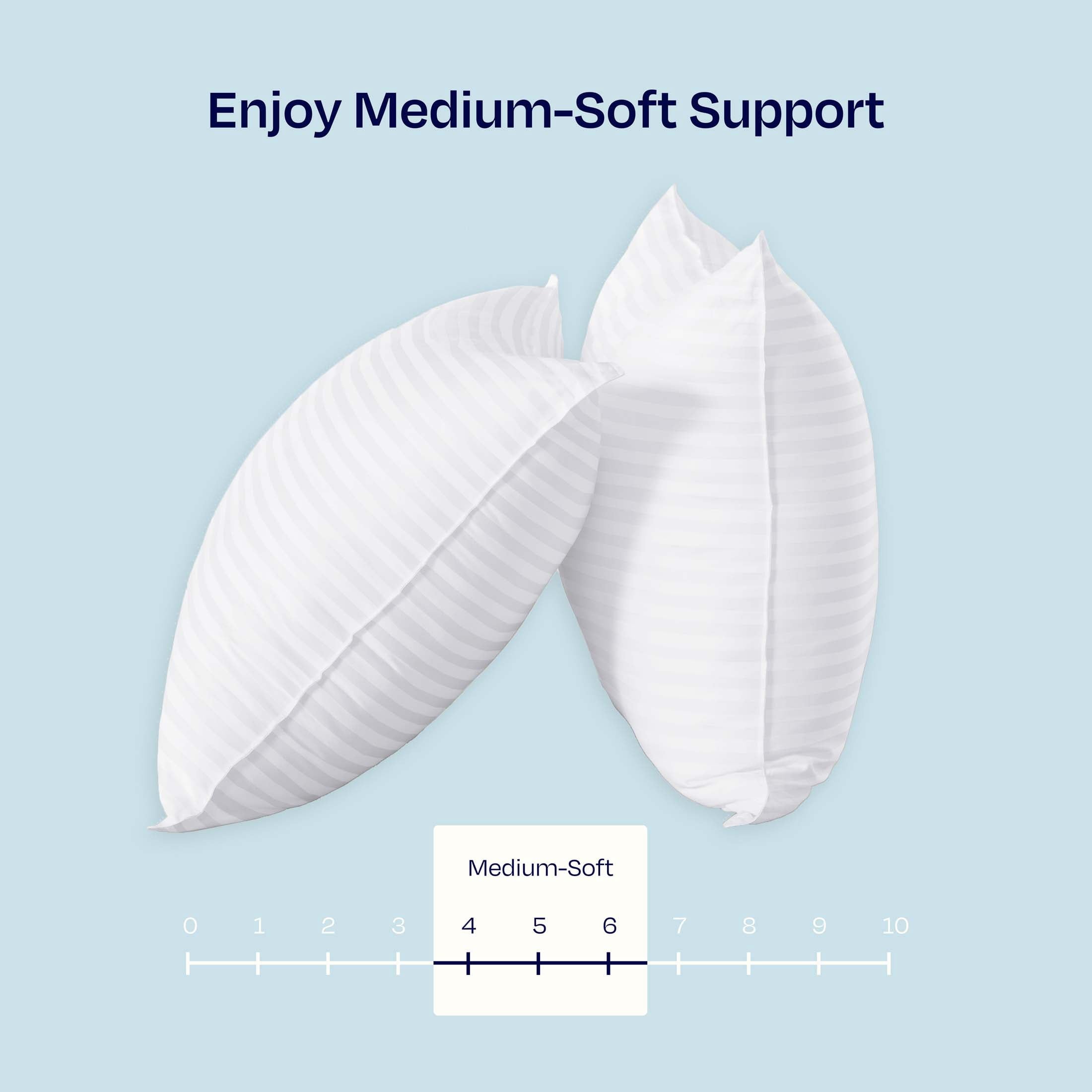 Hotel Collection 2-Pack Comfort Bed Pillows Standard size set of 2 for Sleeping, Pillows, for Back, Stomach or Side Sleepers, 20 x 26 ... - Orthopedic Shredded Foam Bed Pillow Set Detail