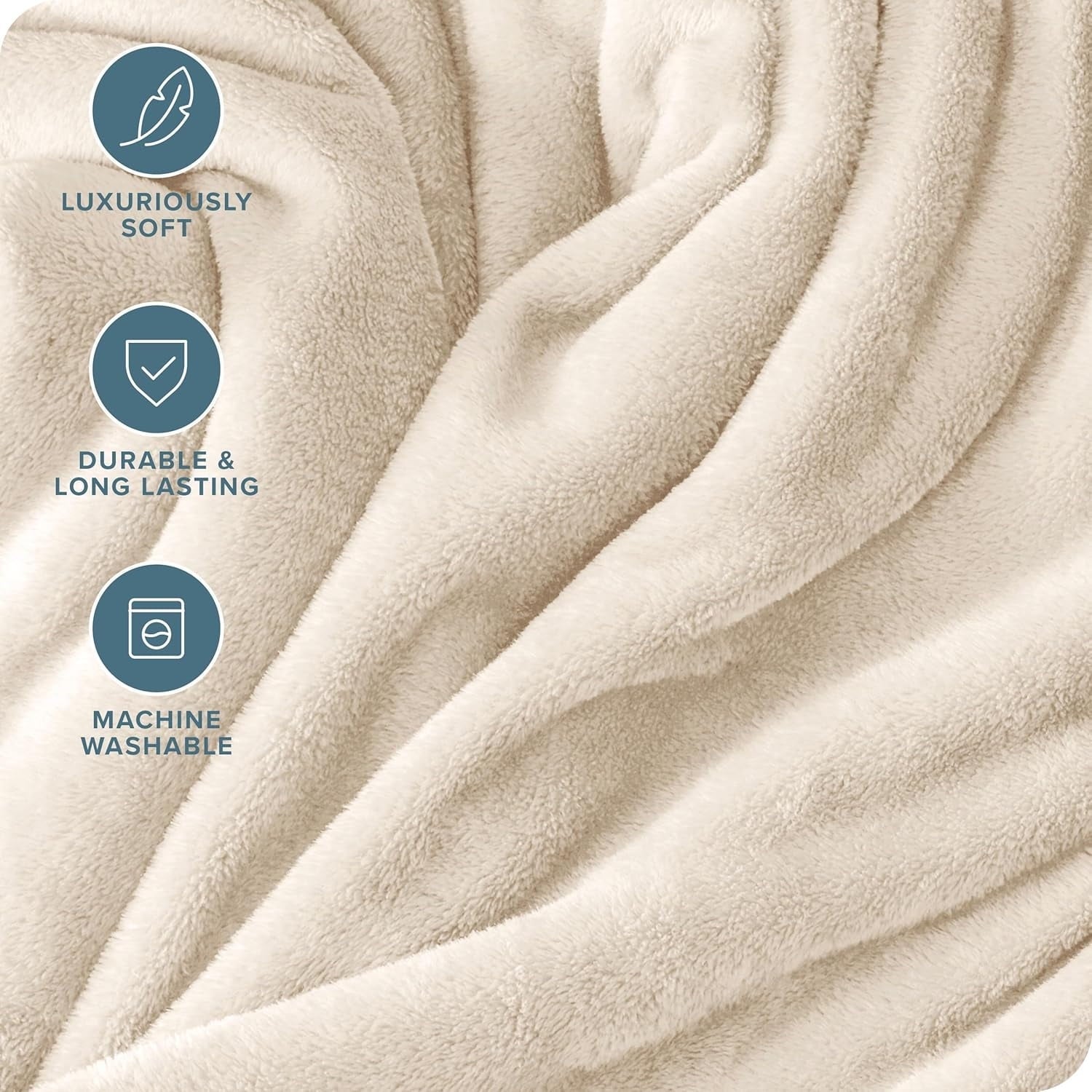 Cozy Fleece Throw Blanket, 50x60 inch Soft & Warm Blanket for Sleep Snap, Lightweight Reversible Bed Blankets and Cozy Throws for... - Lightweight Plush Warm Blanket for All Seasons Detail