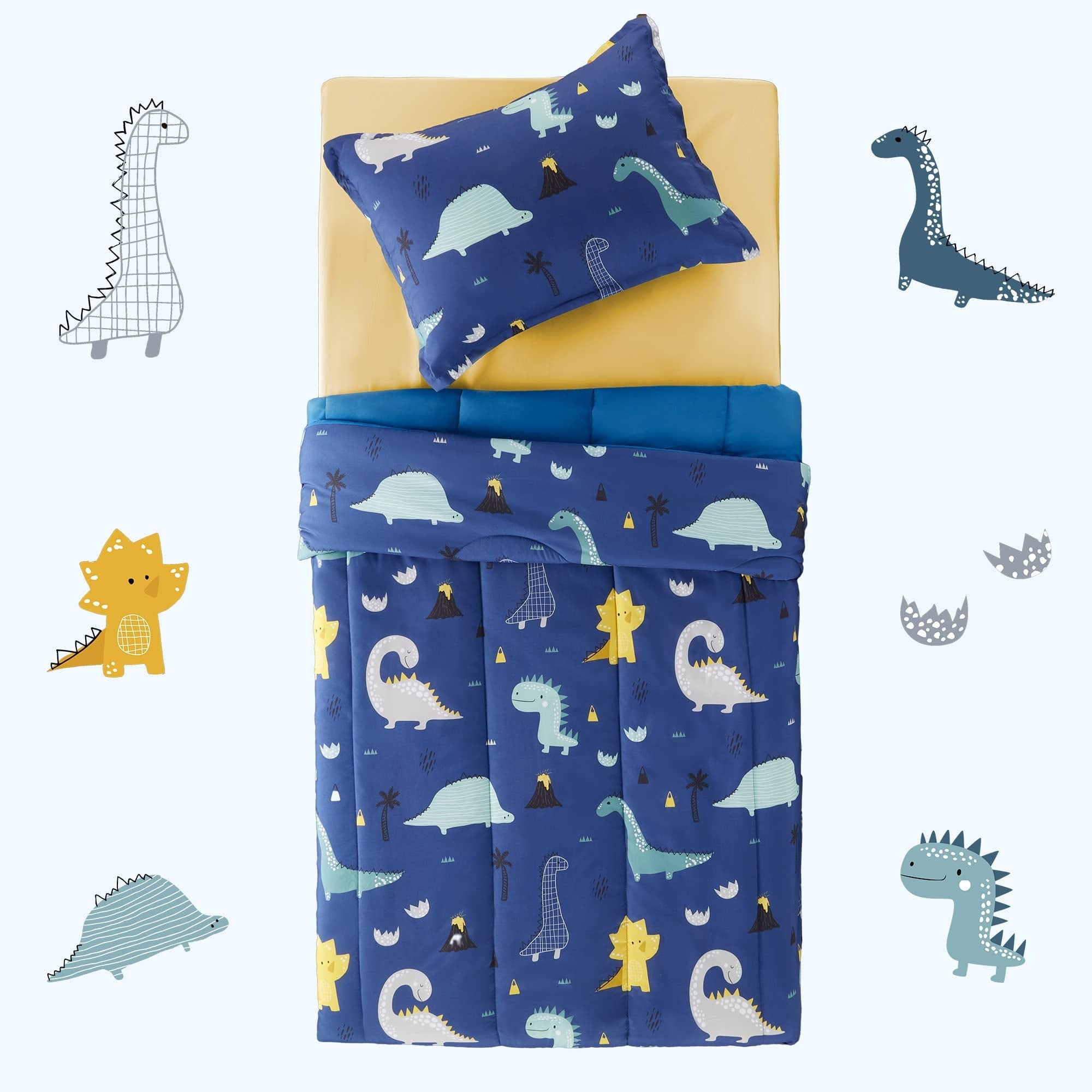 Luxurious Quilted Kids Bedding Comforter Set Twin/Twin Xl Size - Super Soft & Cute Printed 2-Piece Comforter Set All Seasons for Boys, ... - Hypoallergenic Ultra-Fluffy Quilt for Winter Detail