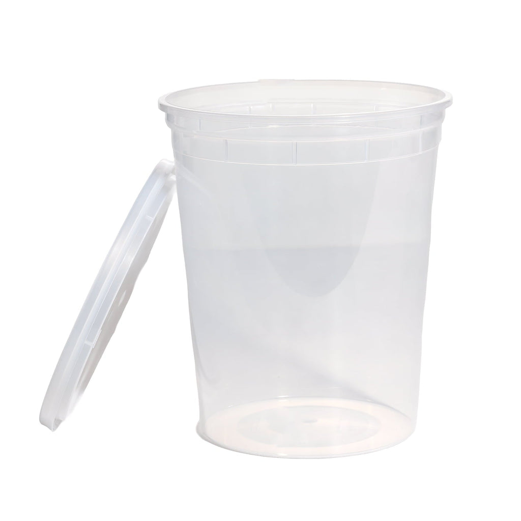 Whimsical Doughnut 40 Piece 32oz Plastic Deli Container, Ideal Use for Meal Prep and Batch Cooking - Deliciously Soft Cupcake Sensory Glob Detail