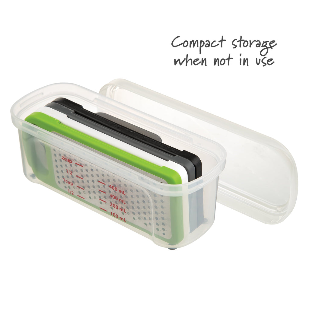 Innovative Compact Grate & Slice Set - Premium Stainless Steel Garlic Presser & Peeler Detail