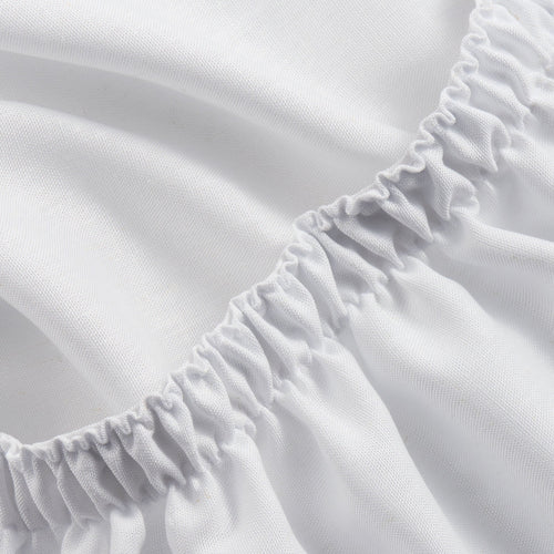 Breathable Luxury 4-Piece White Lyocell & Linen Blend Percale Bed Sheet Set, Queen - Luxury Bed Sheet Set with Deep Pockets Detail