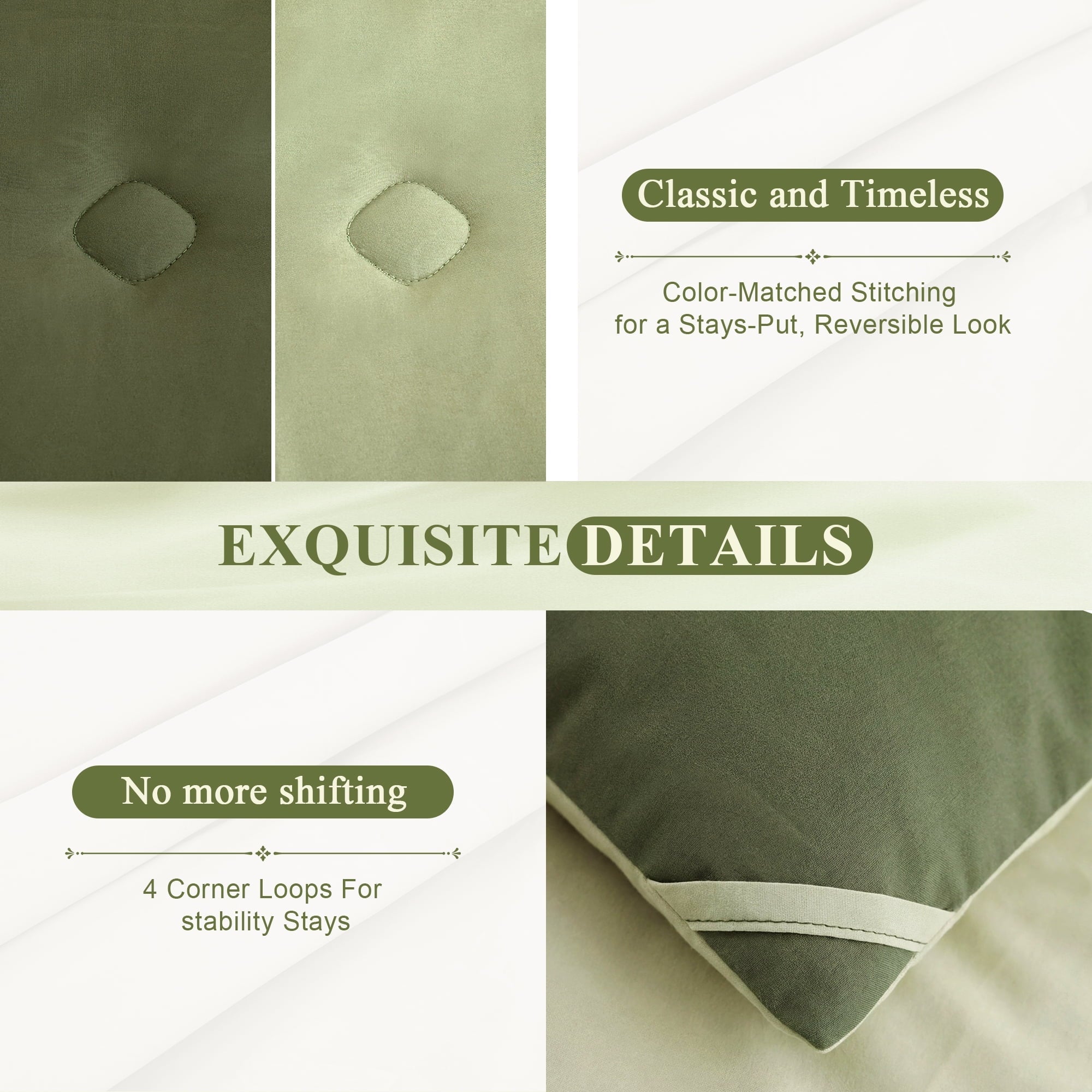 Hypoallergenic Cloud 7 Pieces Comforter Set Queen，Bed in A bag，All Seasons Bedding sets with Comforter,Fitted Sheet,Flat Sheet,Pillowcases... - All-Season Down Alternative Comforter Insert Detail