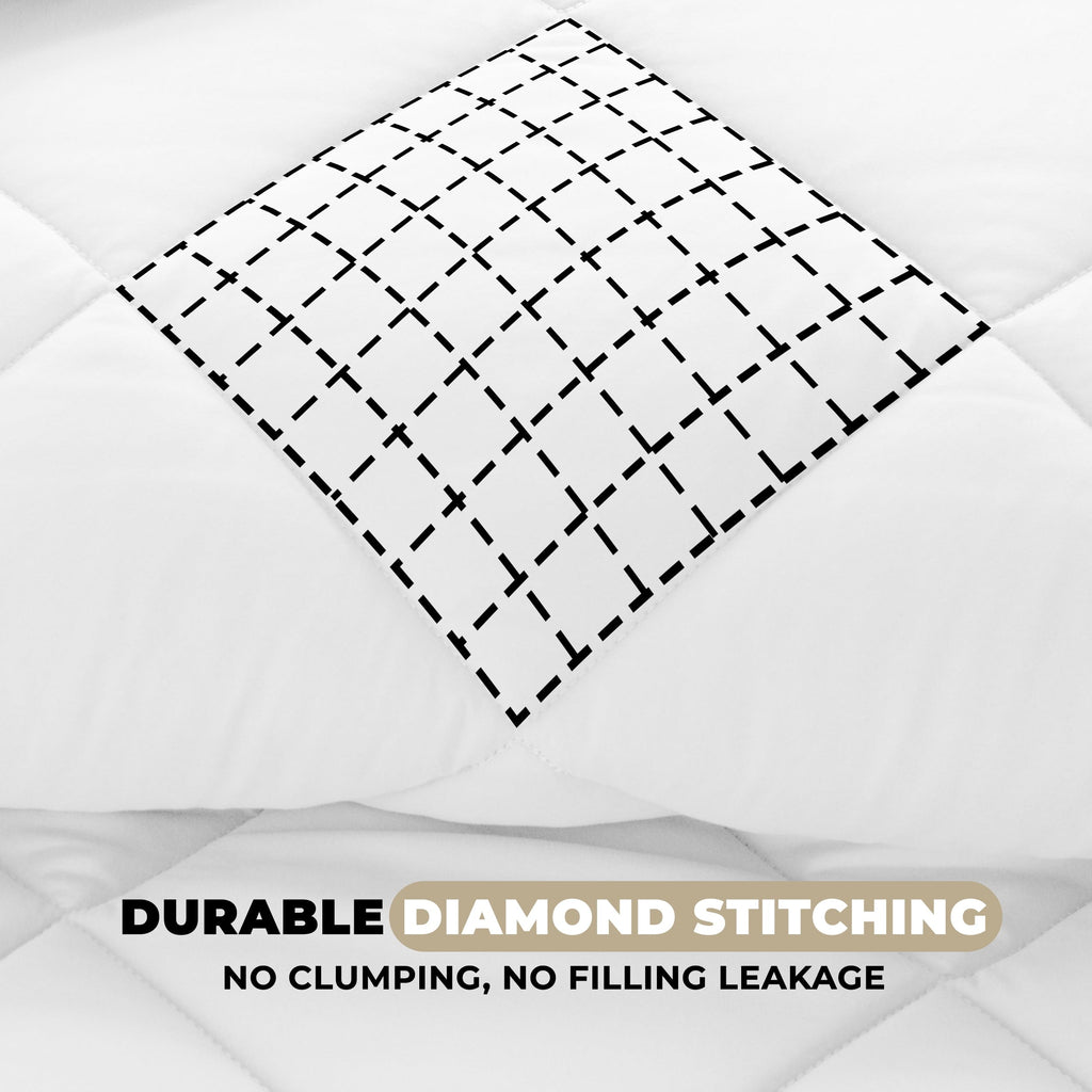 All-Season Lux Decor All-Season Comforter Sets Twin Size 2 PC, Reversible Bedding Set with Diamond Quilted Design Comforter and ... - All-Season Down Alternative Comforter Insert Detail