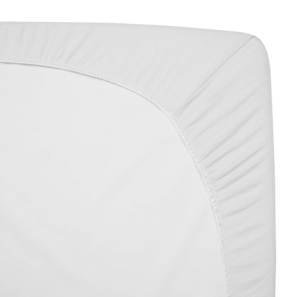 Premium Egyptian Cotton TL Care 100% Natural Breathable Cotton Jersey Knit Fitted Bassinet Sheet, White, 15" x 33", Soft Breathable, for Boys... - Breathable Egyptian Cotton Flat & Fitted Sheets Detail