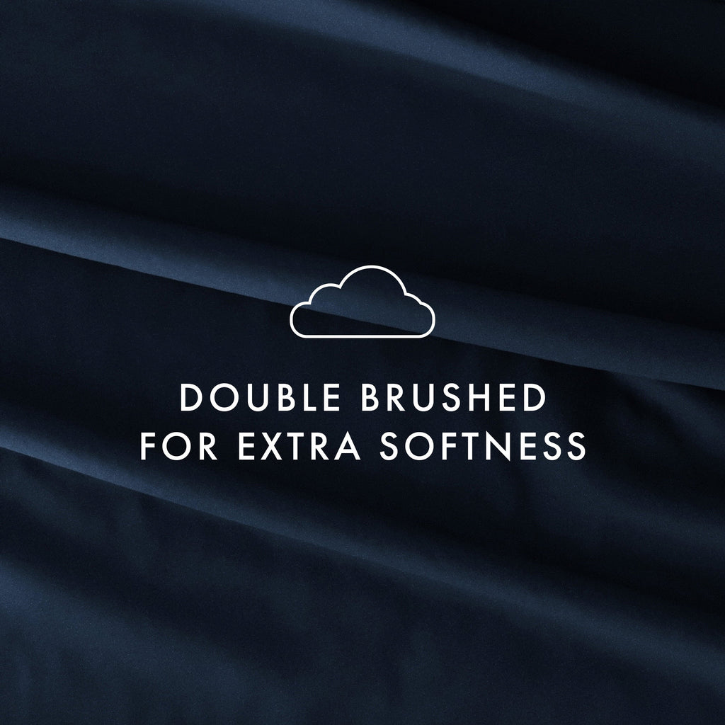 Ultra-Soft 4 Piece Solid Microfiber Bed Sheet Set, Navy, Queen - Premium Ultra-Soft Pillowcase Pair for Sleeping Detail