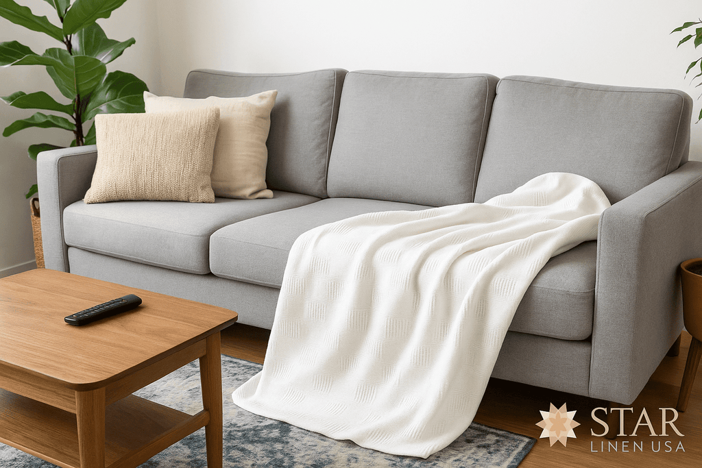 Decorative Knitted Hospital Thermal Blanket Throw Snag Free | 100% Cotton | Twin 66"x90" | White (1) - Luxury Knitted Decorative Throw Blanket with Fringes Detail
