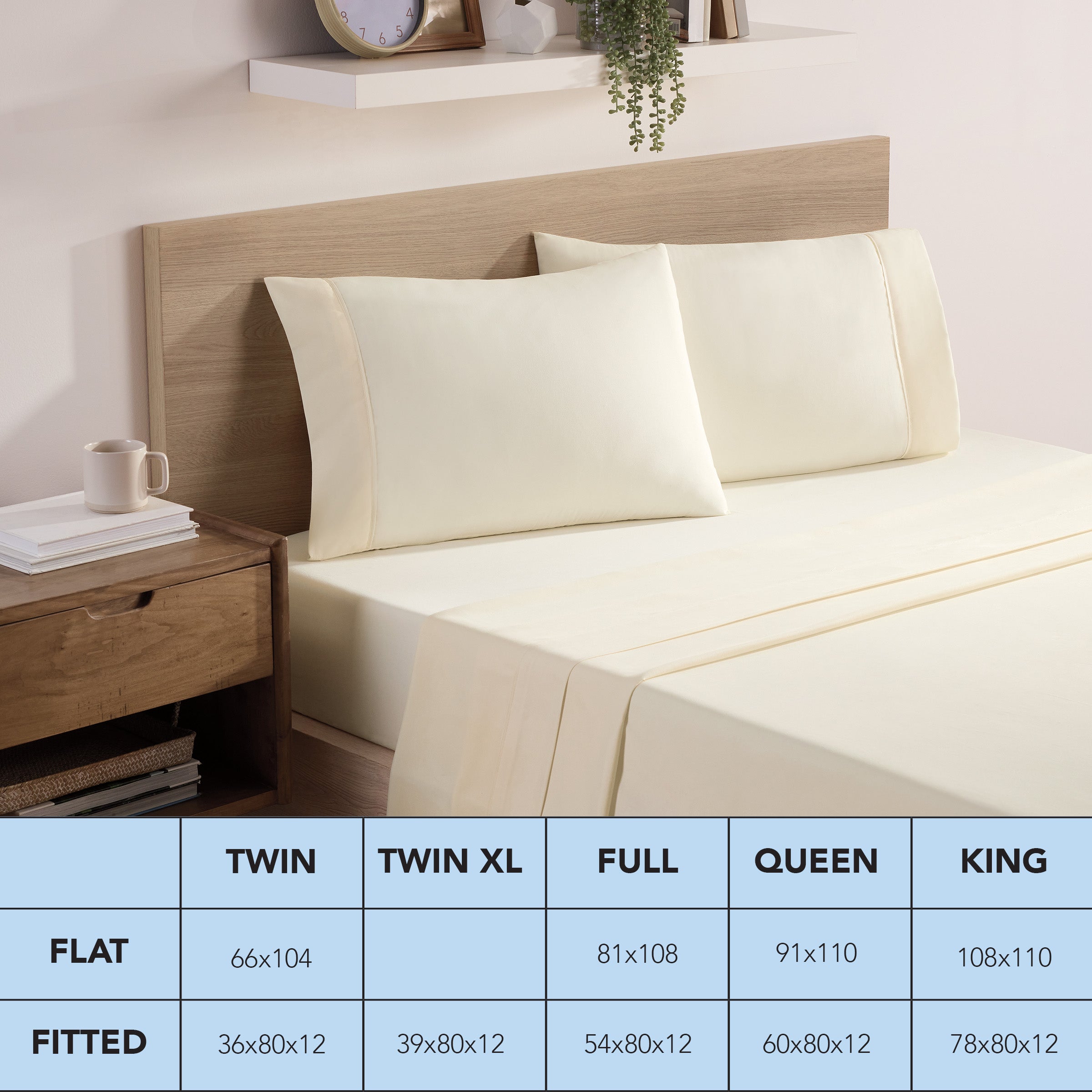 Breathable Luxury Brushed Microfiber Fitted Sheets - Bedding Essentials - Full - (6 Pack) Ivory - Breathable Egyptian Cotton Flat & Fitted Sheets Detail