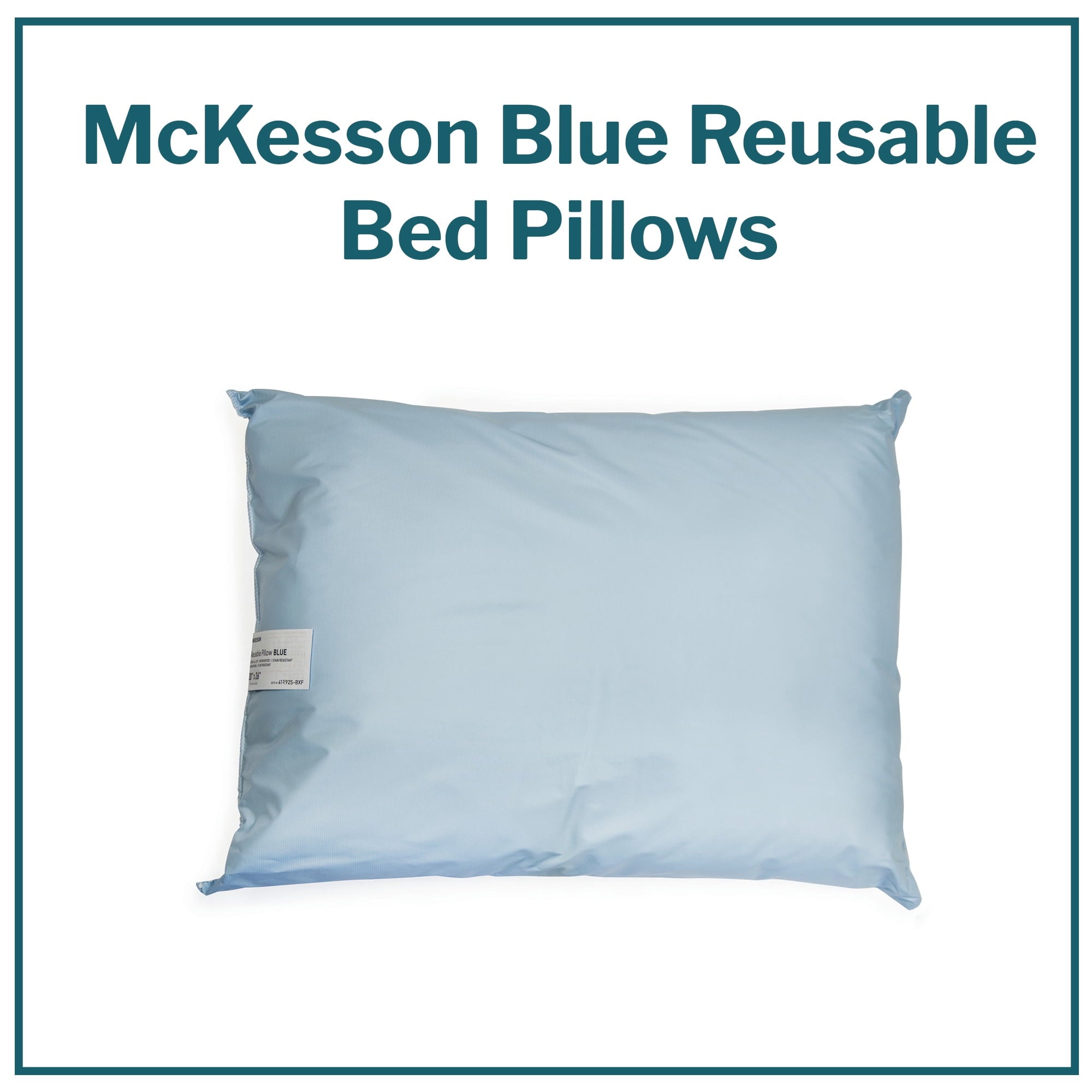 Orthopedic Support Reusable Water-Resistant Soft Polyester Fill Blue Bed Pillow, 19" x 25", 1 Ct - Decorative Throw Pillow Cushion for Sofa & Bed Detail