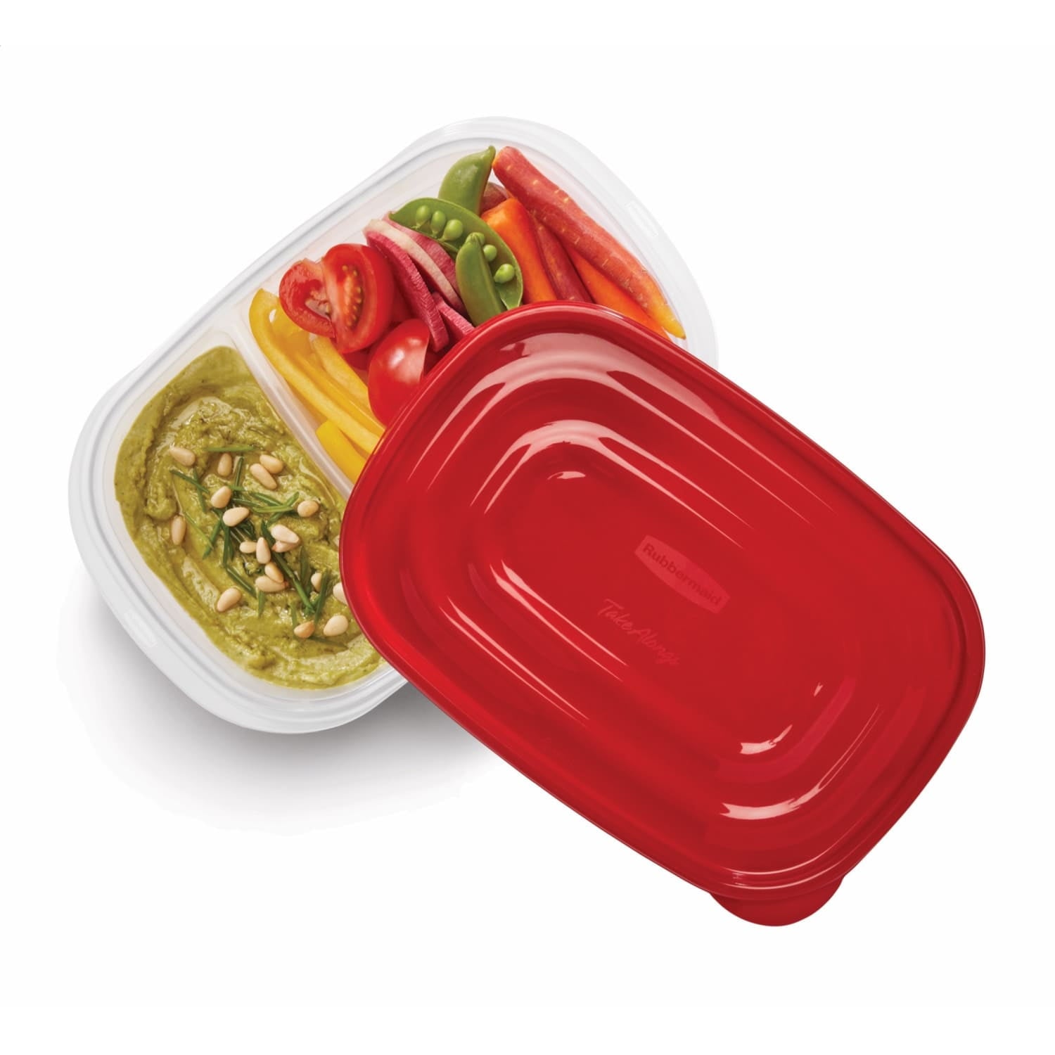 Whimsical Doughnut alongs Divided Rectangular Food Storage Containers, 3.7 Cup, 3-Pack - Deliciously Soft Cupcake Sensory Glob Detail