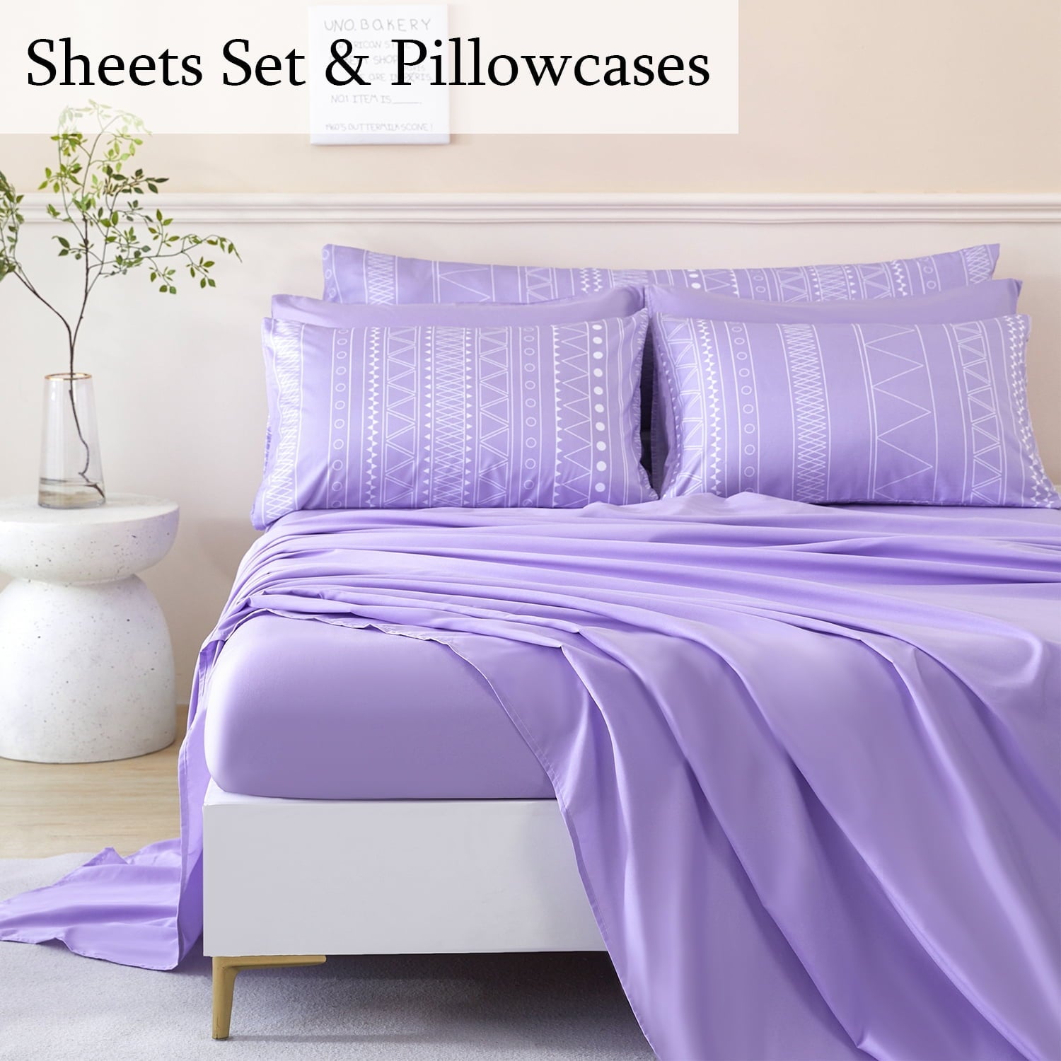 Fluffy Down Alternative 8-Pieces Boho Bedding Set Full Lavender Striped Bed in a Bag for Girls Women Soft Fluffy Purple Comforter Set with Sh... - Cloud-Like Soft Lightweight Bed Comforter Detail