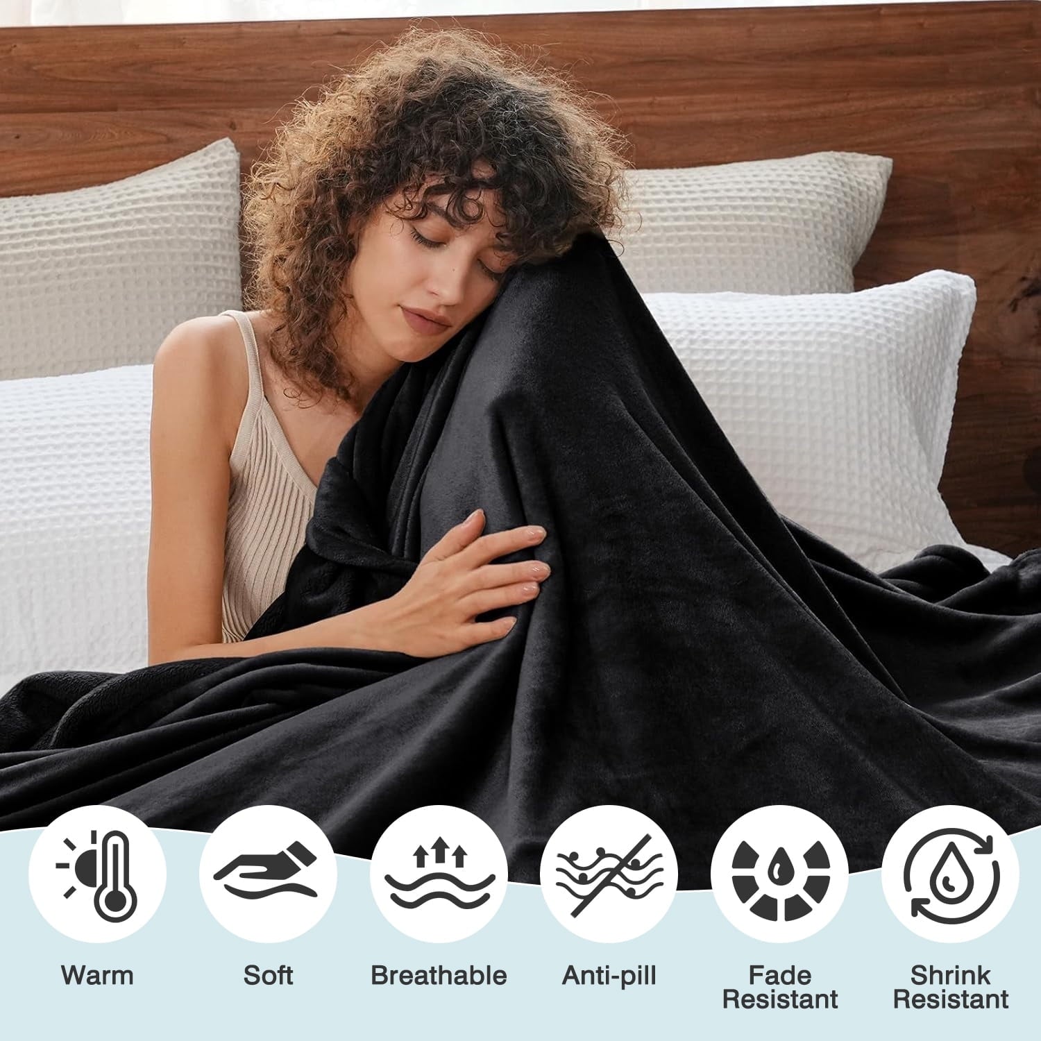 Super Soft Flannel Throw Size Blanket, Luxury Plush Cozy Fuzzy Fleece Blanket, Super Soft Warm Big Lightweight Throw Blanket All Seasons... - Lightweight Plush Warm Blanket for All Seasons Detail