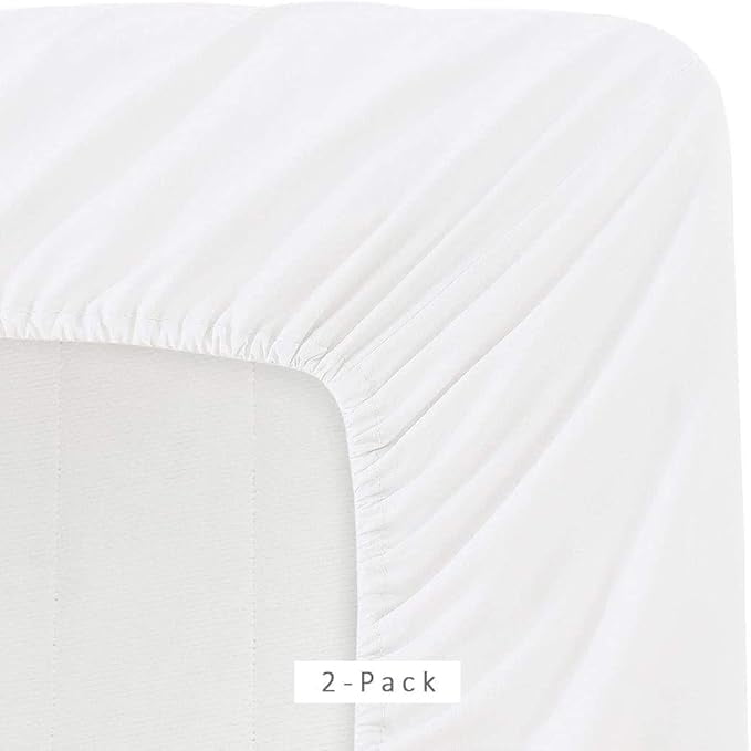 Ultra-Soft Jersey Knit Microfiber 2 Twin XL Fitted Bottom Bed Sheets (2-Pack) 1800 Ultra Soft - Hypoallergenic - 15" Deep Pocket... - Cooling Hotel Quality Bedding Sheets and Pillowcases Detail