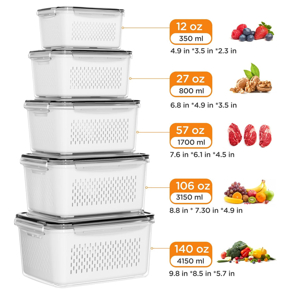 Whimsical Doughnut 5 Pack Fruit Storage Containers for Fridge with Removable Colanders and Lids, 5 in 1 Leakproof Fridge Organizer Bins ... - Deliciously Soft Cupcake Sensory Glob Detail