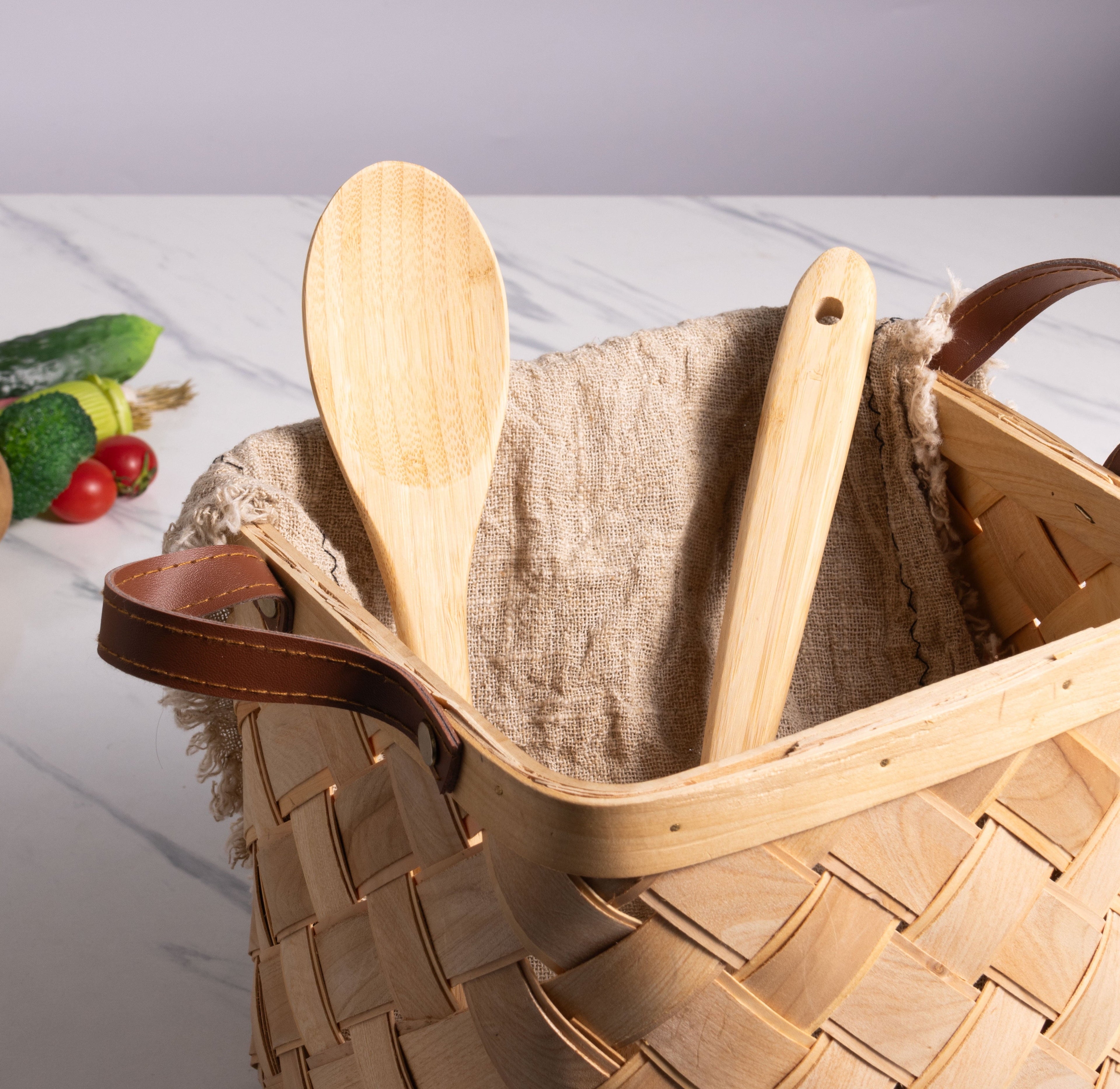 Chef-Quality Bamboo Cooking Spoon Natural Bamboo Crafted, 13" L, Kitchen Prep - Multi-Purpose Hand Tool for Daily Meal Prep Detail