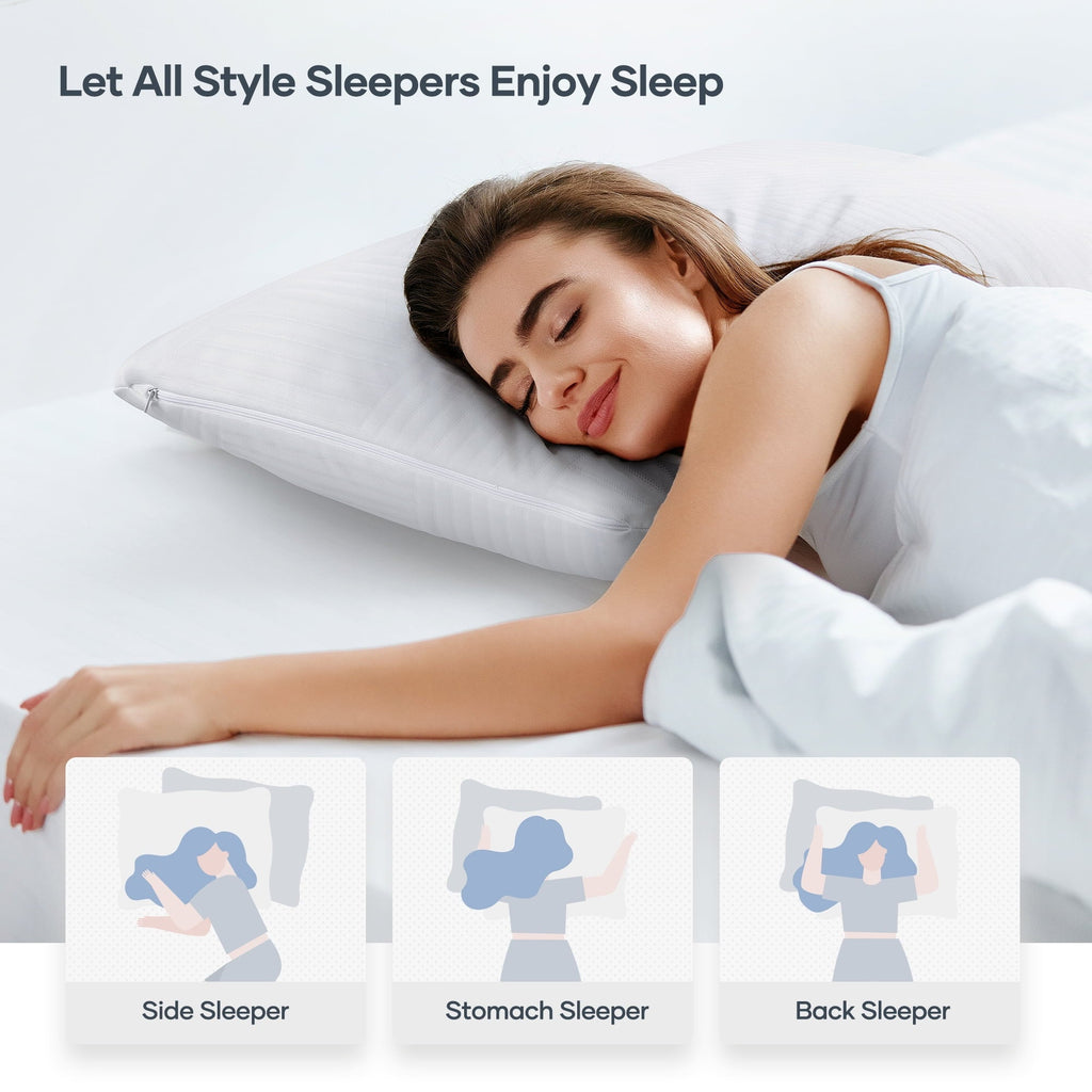 Hotel Collection Shredded Memory Foam Pillow 2 Pack Pillow for Bed, Side, Back and Stomach Sleepers, CertiPUR-US Certified 28"x20" - Decorative Throw Pillow Cushion for Sofa & Bed Detail