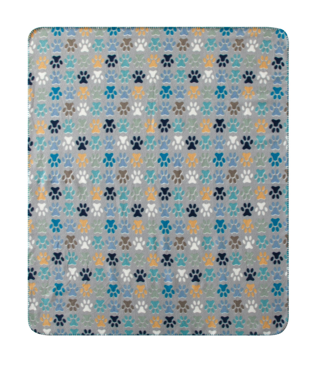 Cozy Fleece (9 pack) Cozy Fleece Throw Blanket, Gray Paw 50" x 60", All Ages - Cozy Fleece Throw Blanket for Couch & Bed Detail