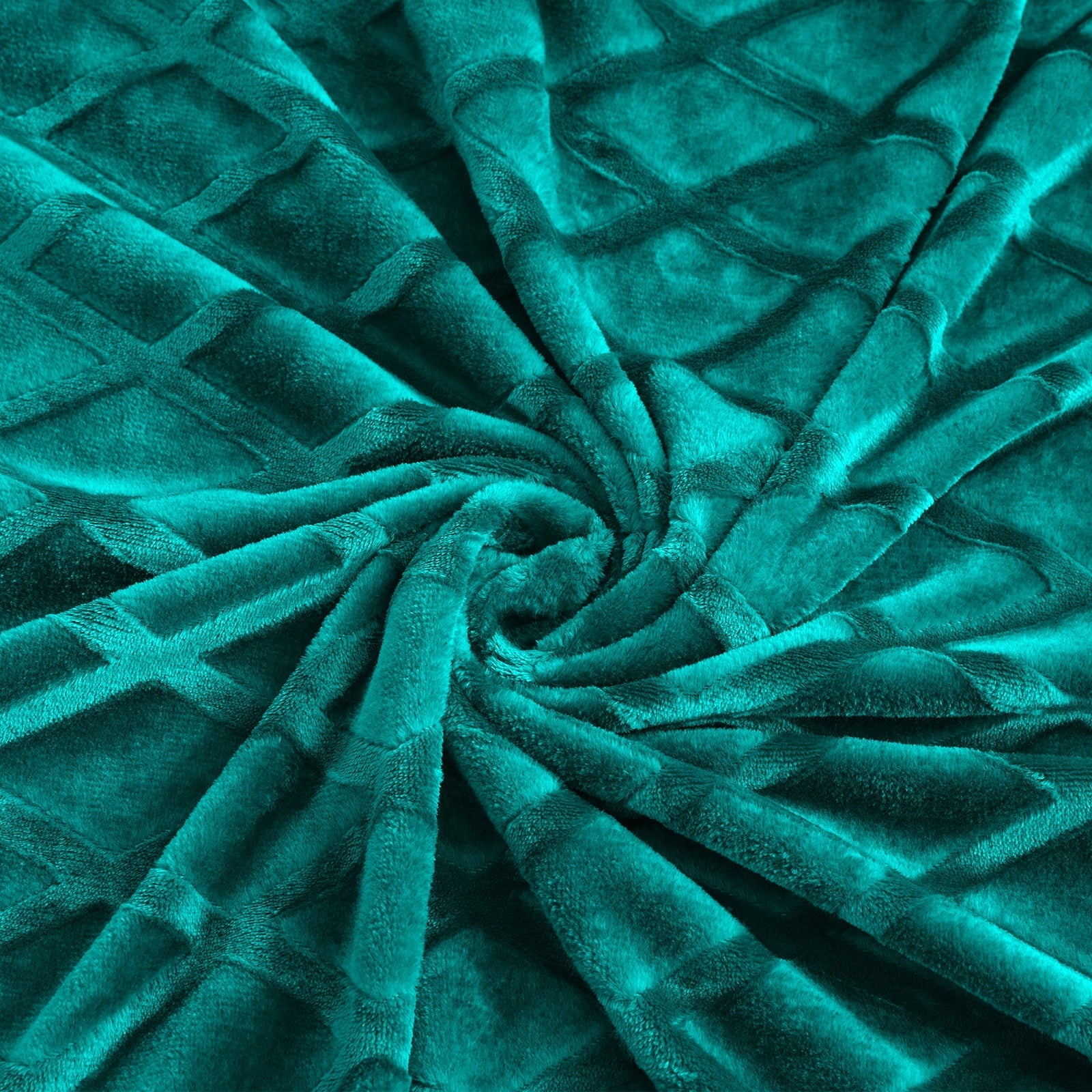 Decorative Knitted Large Soft Throw Blanket for Couch, 50x70 Inches Diamond Geometry Pattern Velvet Fleece Blanket, Cozy, Warm and Light... - Super Soft Reversible Sherpa Flannel Blanket Detail