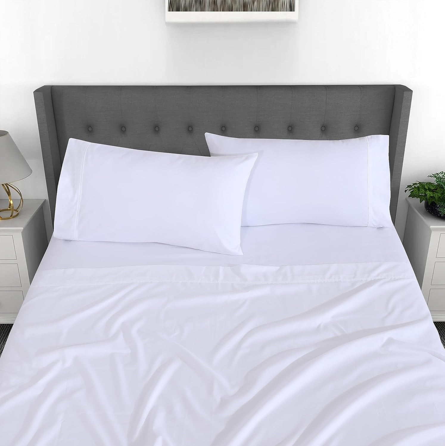 Wrinkle-Resistant Set - Luxurious Silky Soft Microfiber Bedding - Cozy & Comfy - 15 inch Deep Pocket (Fits up to 17") Hotel Bed - 4 Pcs... - Luxury Bed Sheet Set with Deep Pockets Detail