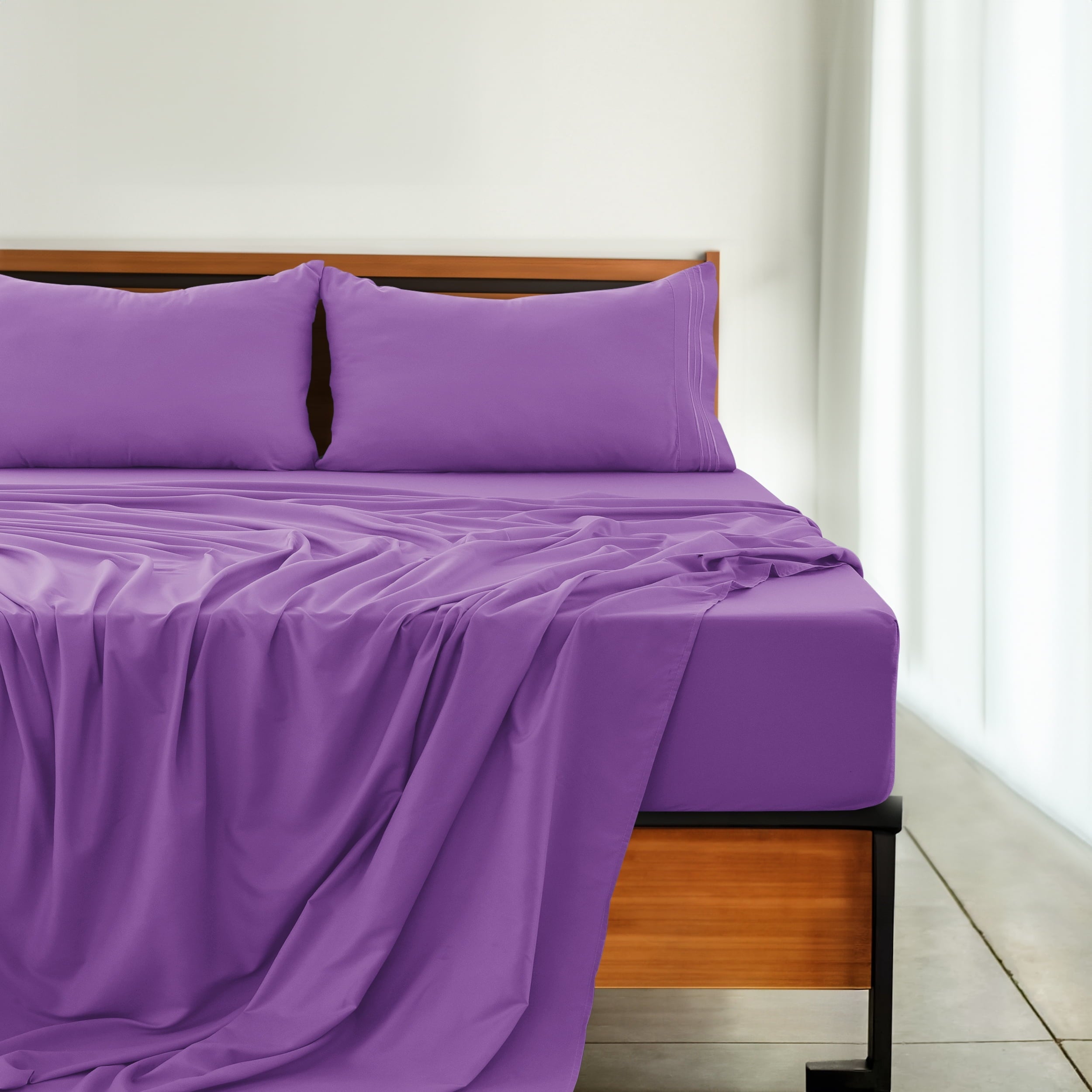 Breathable Luxury Queen Size Sheets Set Brushed Microfiber High GSM, 4 Piece Sheet Set Upto 16 Inches Deep Pocket Bedding Sheets & Pillow - Premium Ultra-Soft Pillowcase Pair for Sleeping Detail