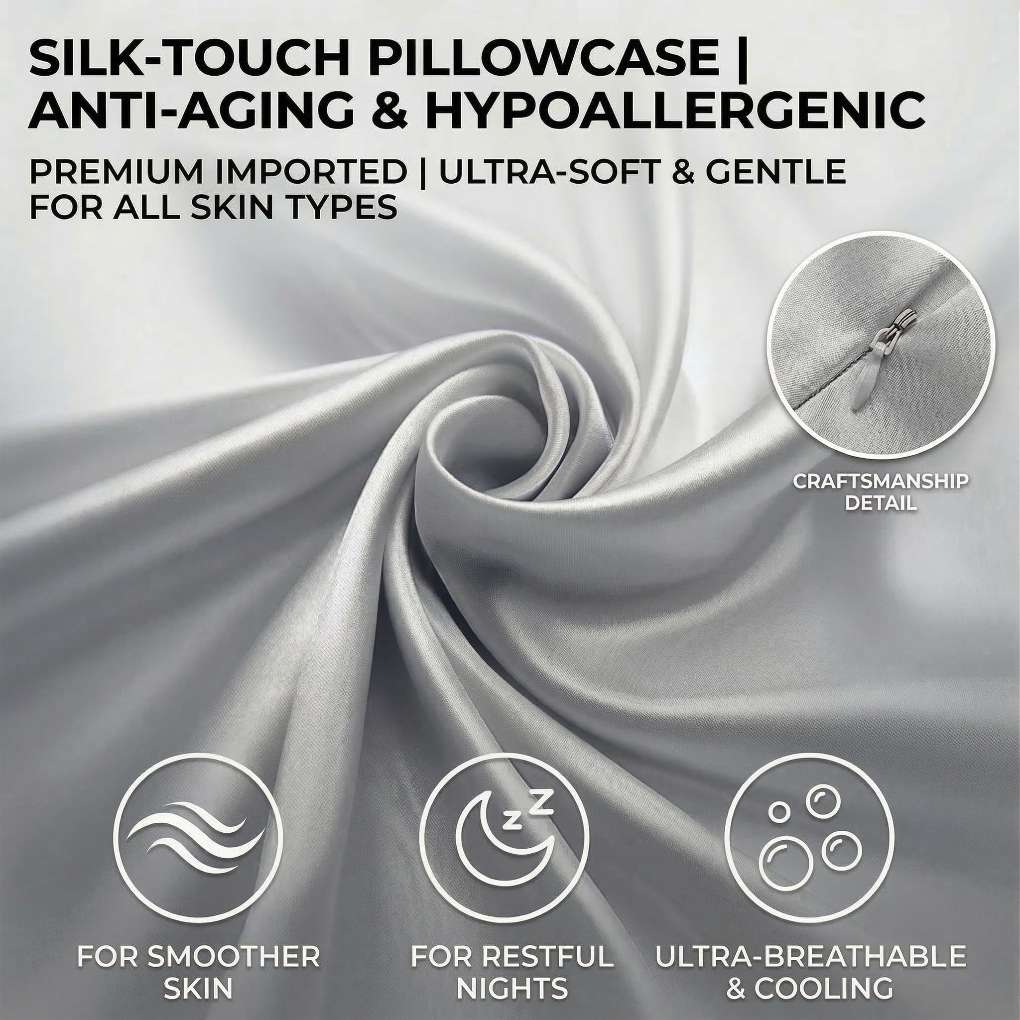 Decorative Plump Memory Foam Contour Pillows - Neck Pain Relief, Orthopedic Cervical, Breathable Washable Cover - Orthopedic Shredded Foam Bed Pillow Set Detail