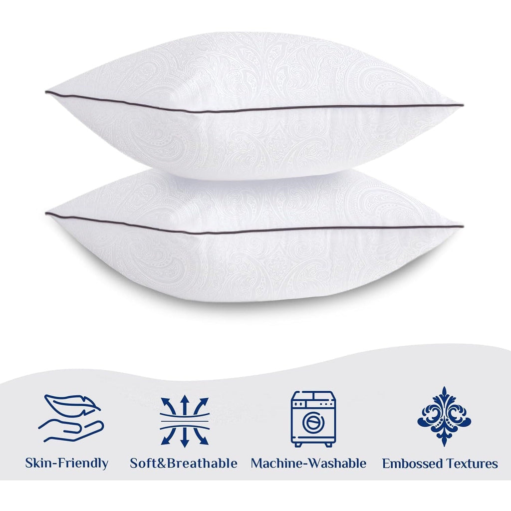 Ergonomic Memory Foam for Sleeping, Soft and Supportive Throw for Couch, Bed and Sofa, Down Alternative Pillow, 26x26 Inches - Orthopedic Shredded Foam Bed Pillow Set Detail
