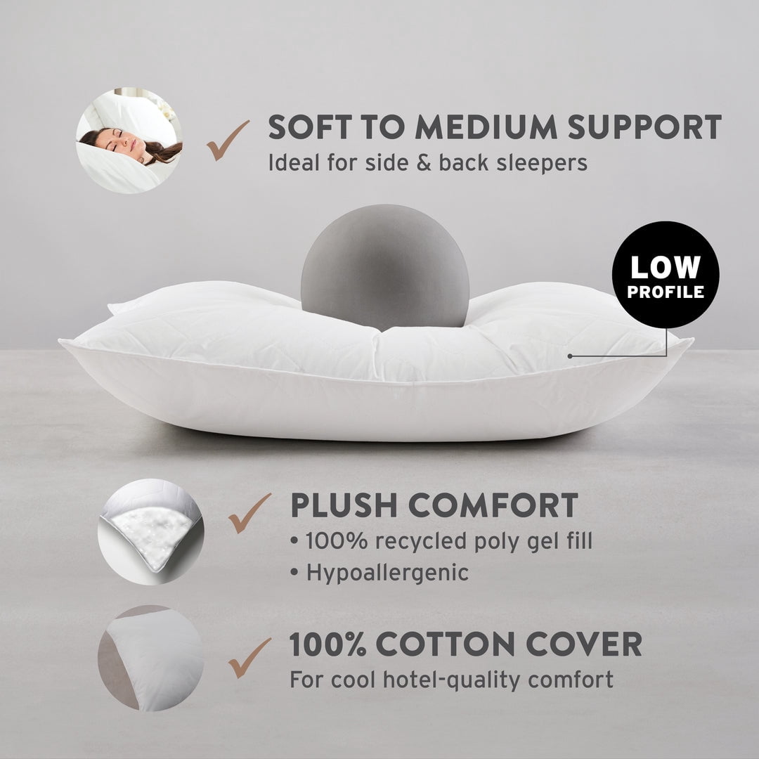Hotel Collection Sahara Nights | Stomach & Back Sleeper Pillow for Adults | , 100% Cotton Case, Gel Fiber Fill | Soft, Machine Washabl... - Hotel Quality Plush Sleeping Pillows Detail