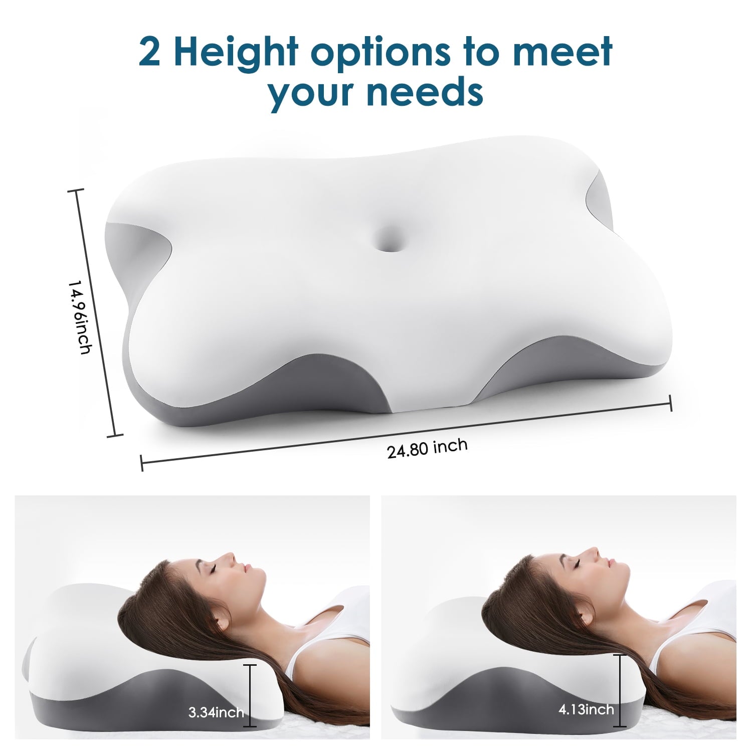 Decorative Plump Memory Foam Bed Pillow for Pain Relief,Ergonomic Memory Foam Pillows for Sleeping for Side Back Stomach&Sleepers with... - Decorative Throw Pillow Cushion for Sofa & Bed Detail